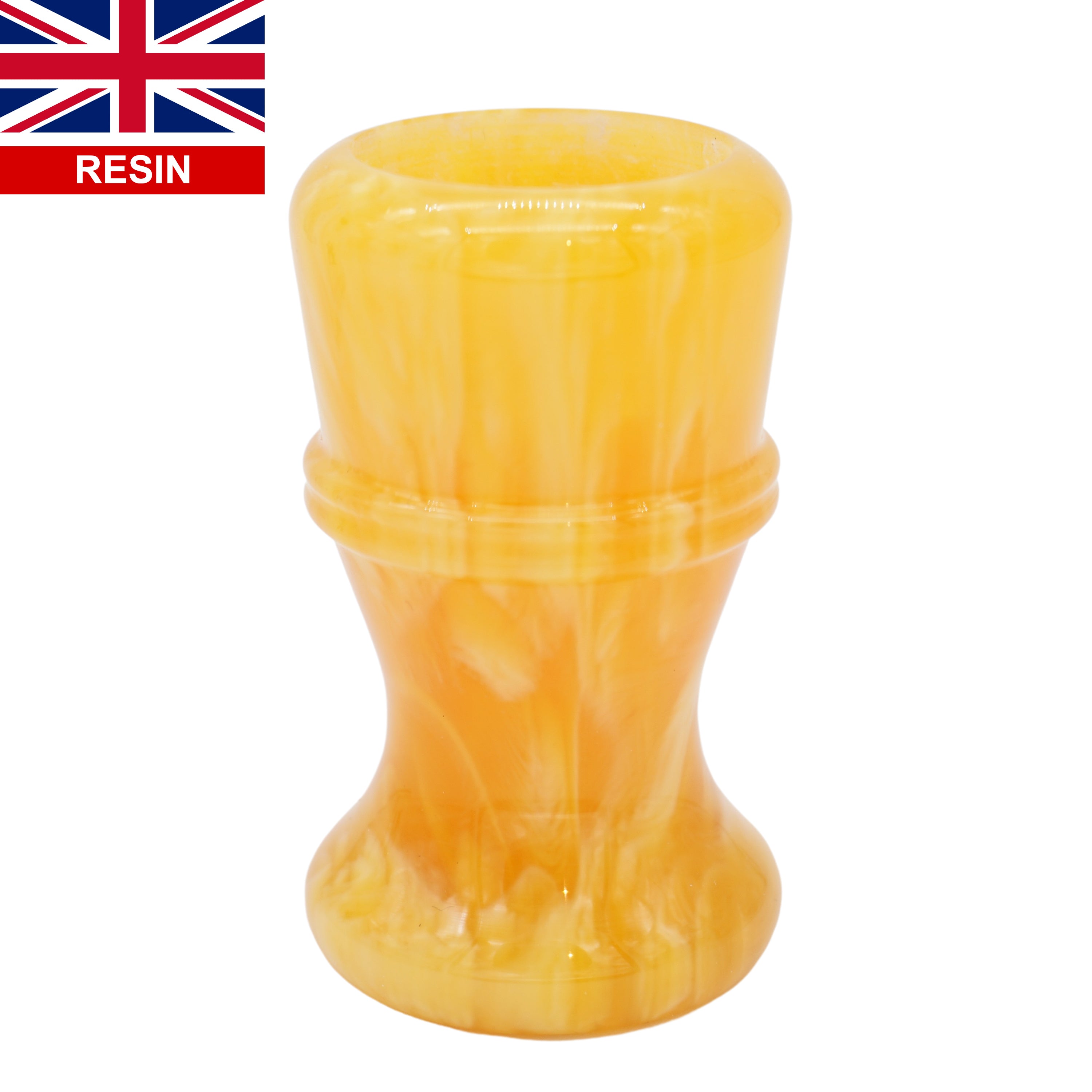 Premium Amber Handcrafted Shaving Brush Handle - Fits 24mm & 26mm Knots - Perfect for Wet Shaving, Grooming Kits & Luxury Bathroom Accessories