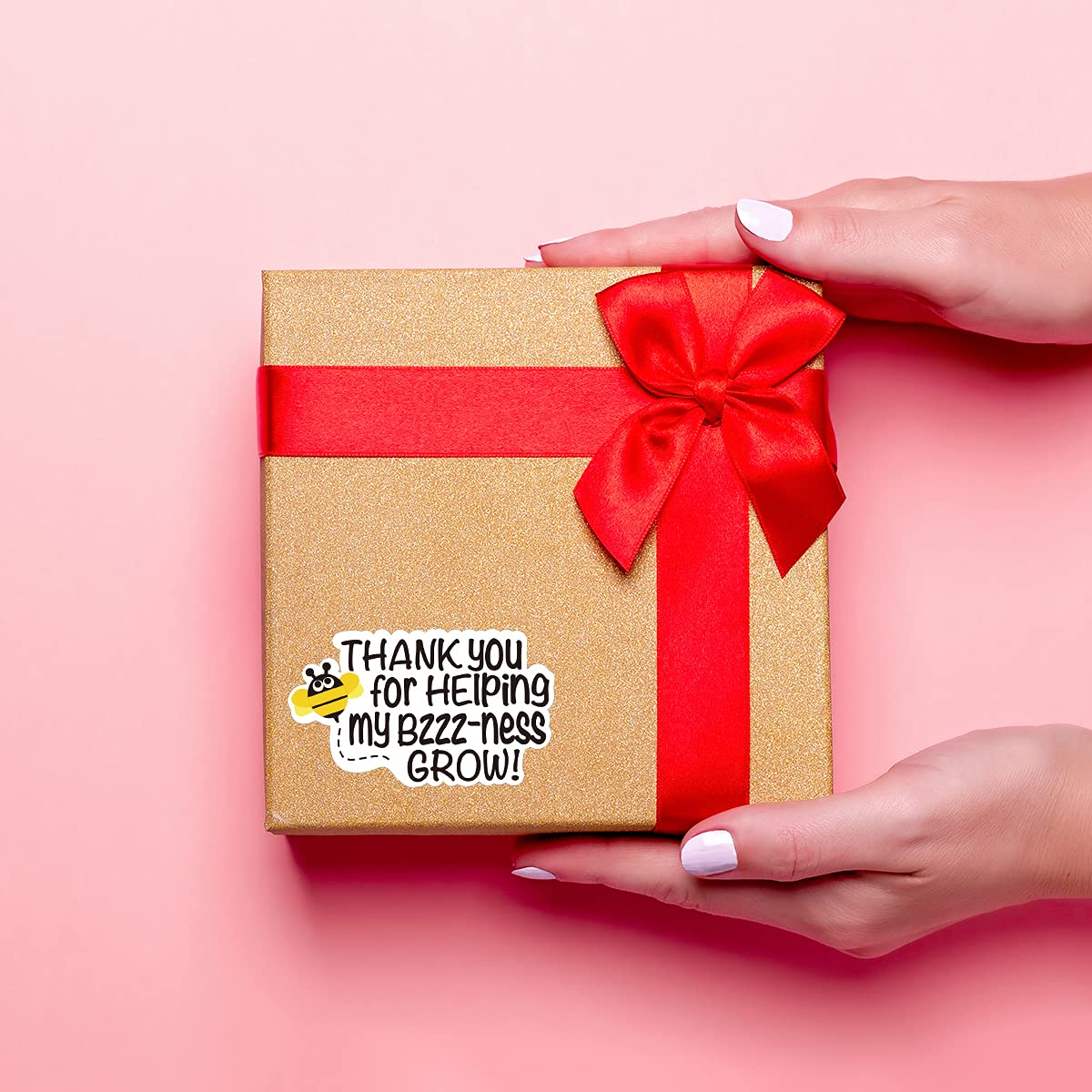 Littlefa Thank You Stickers for Small Business - 500pcs Cute Bee & Bakery Themed Handmade Mail Packing Stickers | Perfect for Packaging, Gifts, Thank You Notes & Small Business Branding