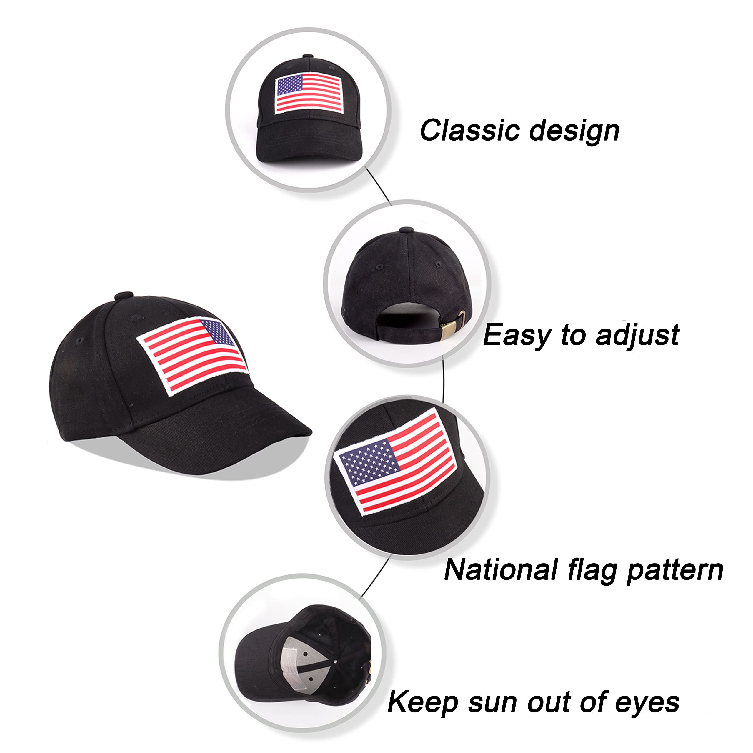 LANGZHEN Patriotic American Flag Baseball Cap for Men & Women - Adjustable USA Trucker Snapback Hat for Outdoor Activities, Sports, and Casual Wear