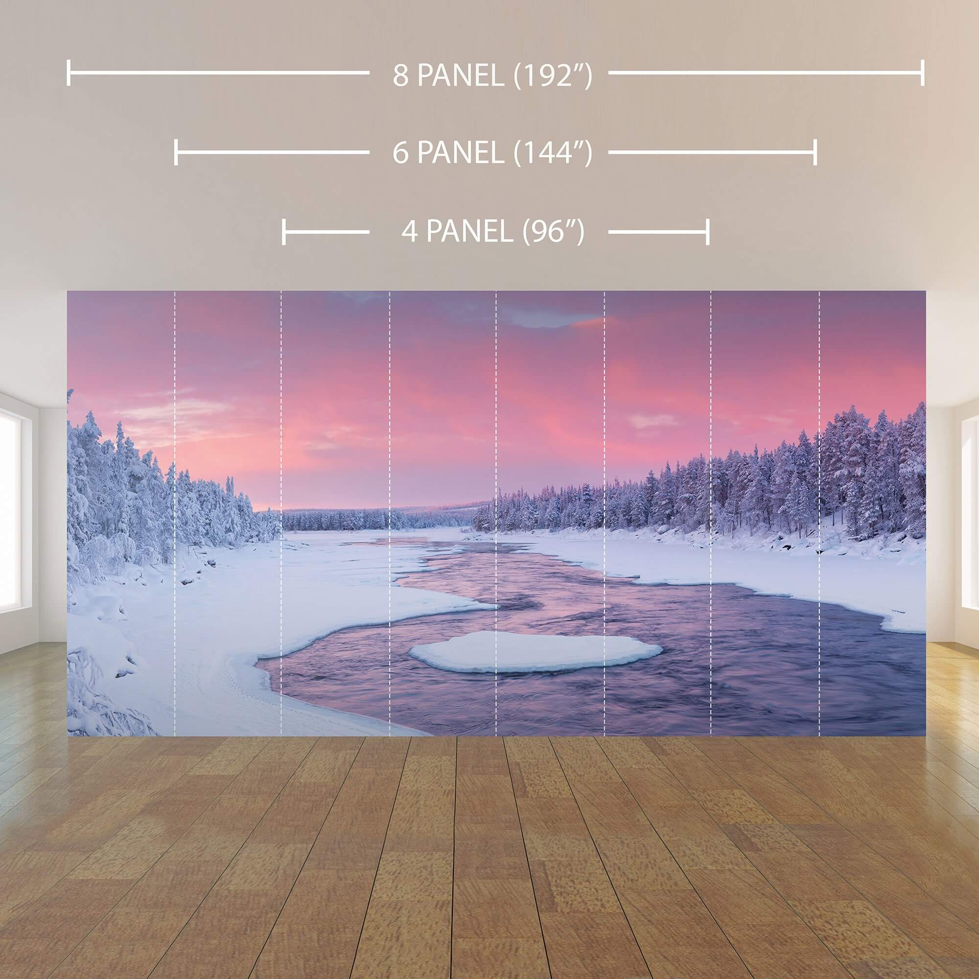 White Snow Landscape Peel and Stick Removable Wallpaper Mural 3068 - Perfect for Bedroom, Living Room, and Office Decor