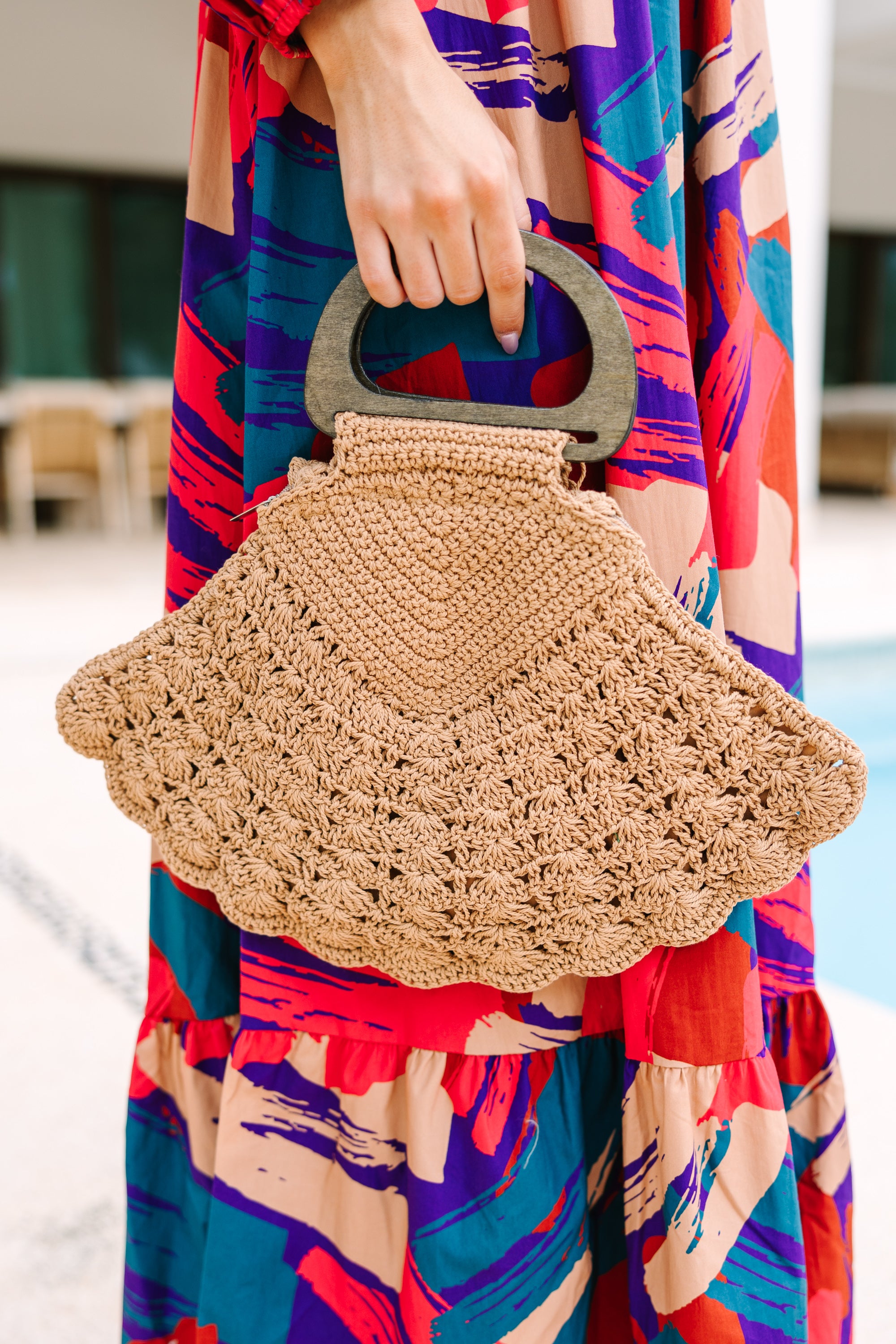 Stylish Taupe Braided Purse for Women - Perfect for Beach, Vacation, and Everyday Use