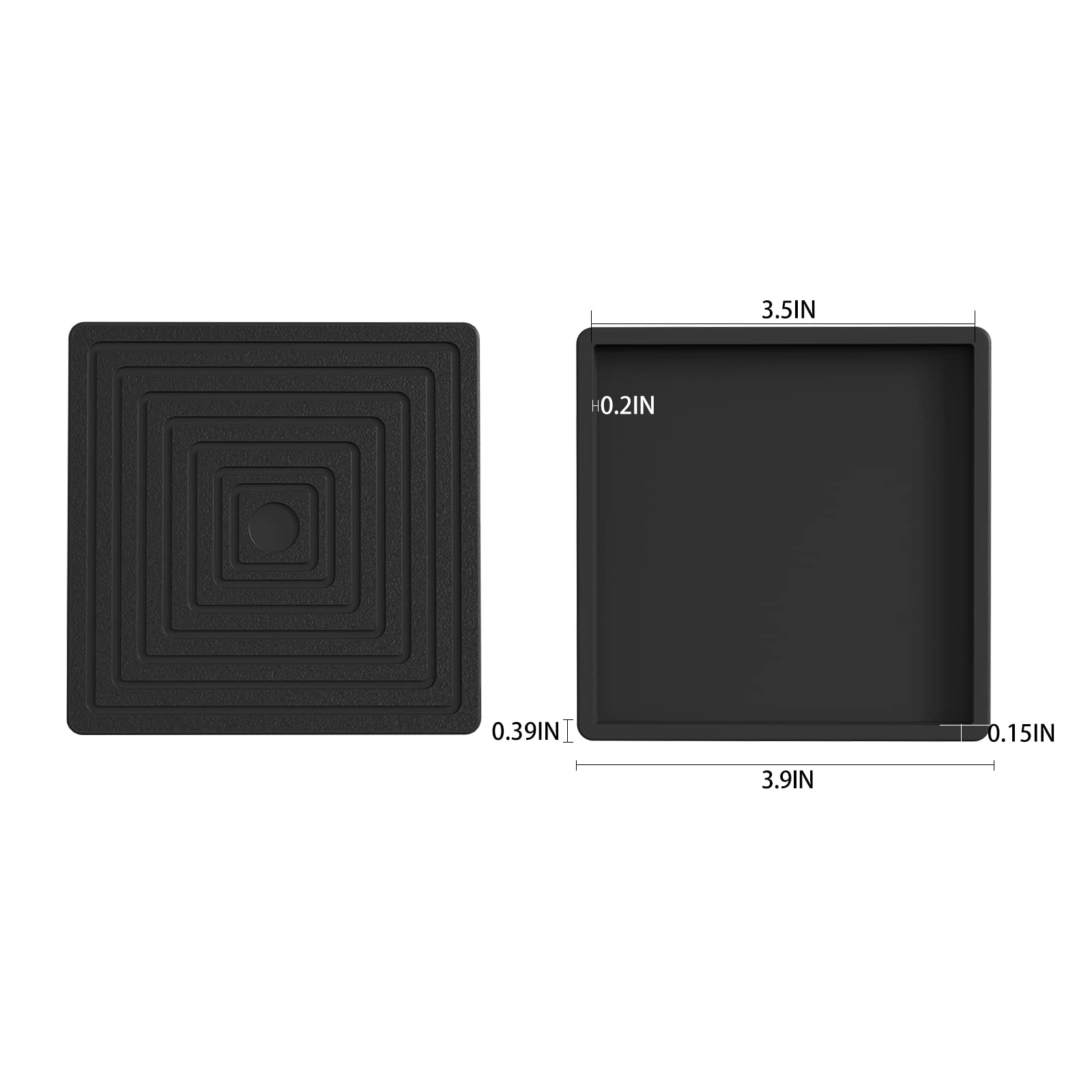 4Pcs 3.5 Inch Black Rubber Non-Slip Furniture Coasters - Heavy Duty Bed Leg Pads & Floor Protectors for Hardwood Floors - Perfect for Sofas, Chairs, Tables to Prevent Scratches & Noise Reduction