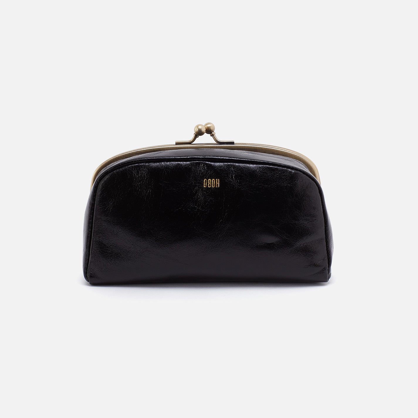 Premium Polished Leather Face Frame Pouch - Black | Stylish Organizer for Makeup, Travel & Everyday Essentials