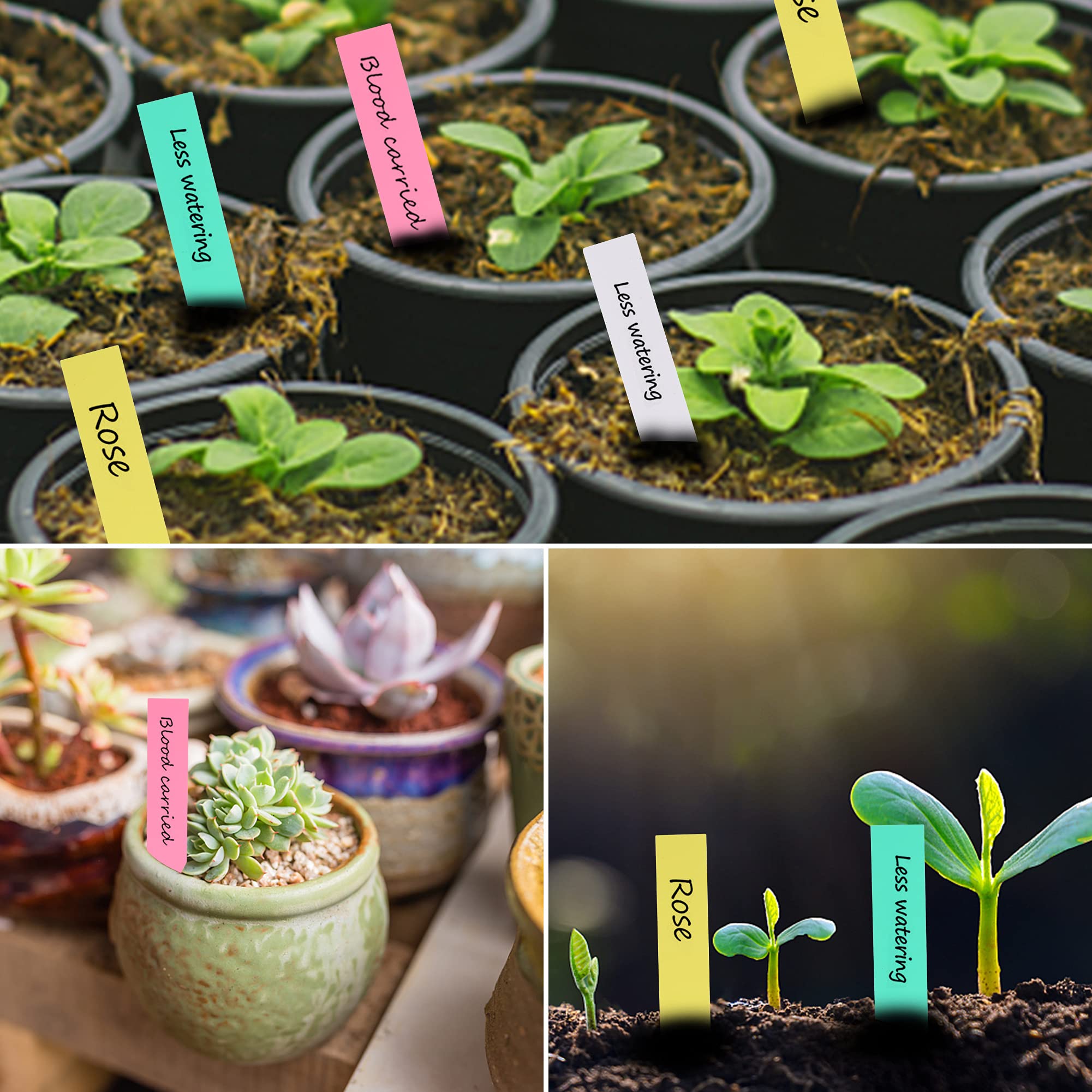 600 Pcs 4 Inch Plastic Waterproof Plant Labels - Reusable Nursery Garden Markers for Seed Pots, Flower Beds, Herb Gardens & Plant Classification (Green) - Perfect for Indoor/Outdoor Gardening & Organizing