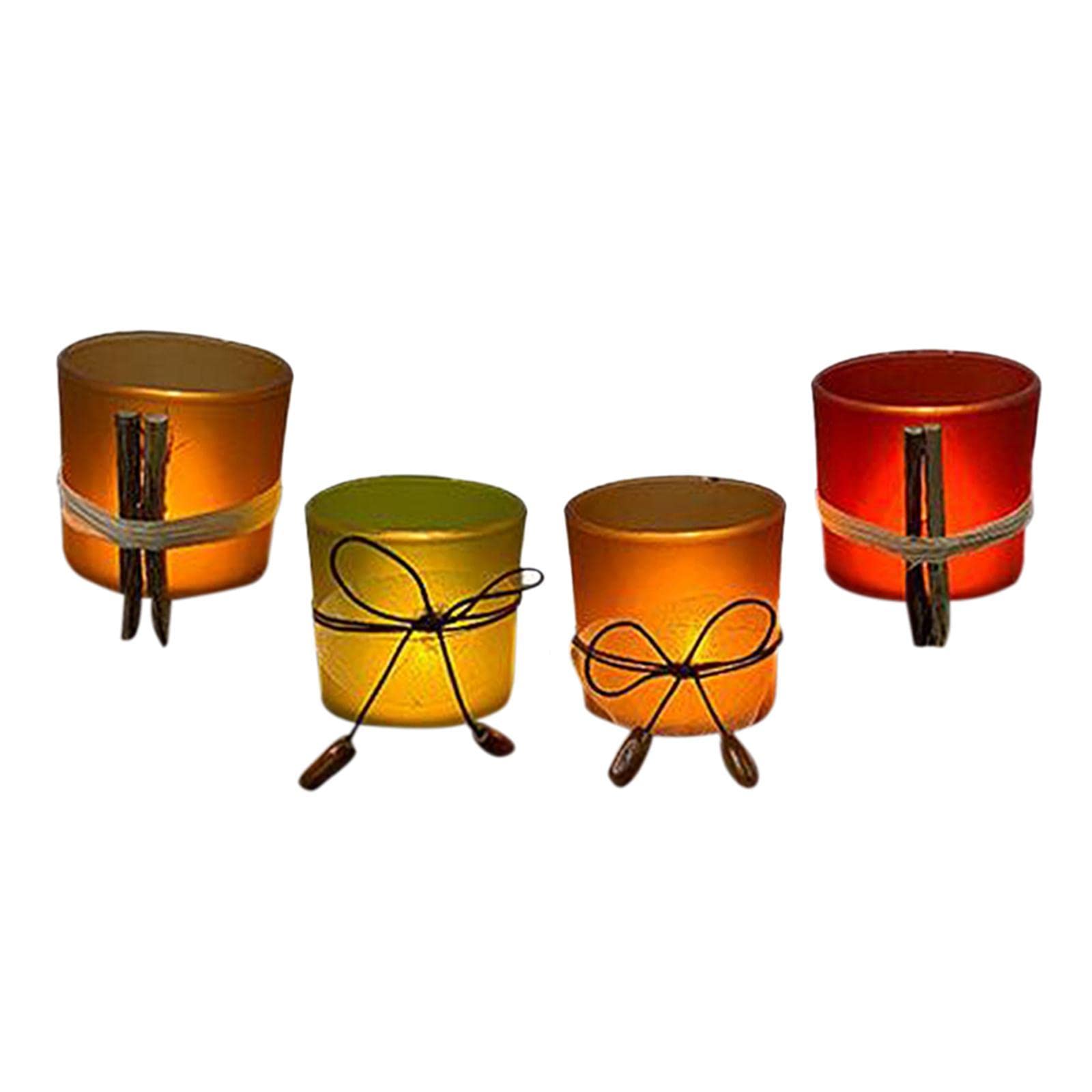 Baoblaze Natural Farmhouse Candle Scape Set - 4 Decorative Candle Holders with Rocks & Tray | Perfect for Wedding Decor, Spa Aromatherapy, LED Tea Light & Votive Candles | Create Cozy Ambiance for Home, Office & Relaxation Spaces