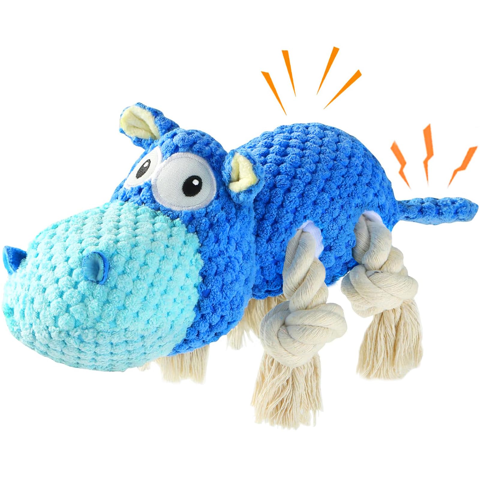 **Durable Squeaky Plush Dog Toys for Large, Medium & Small Dogs - Interactive Chew Toy for Puppies & Adult Dogs - Blue Large Stuffed Animal for Playtime & Training**