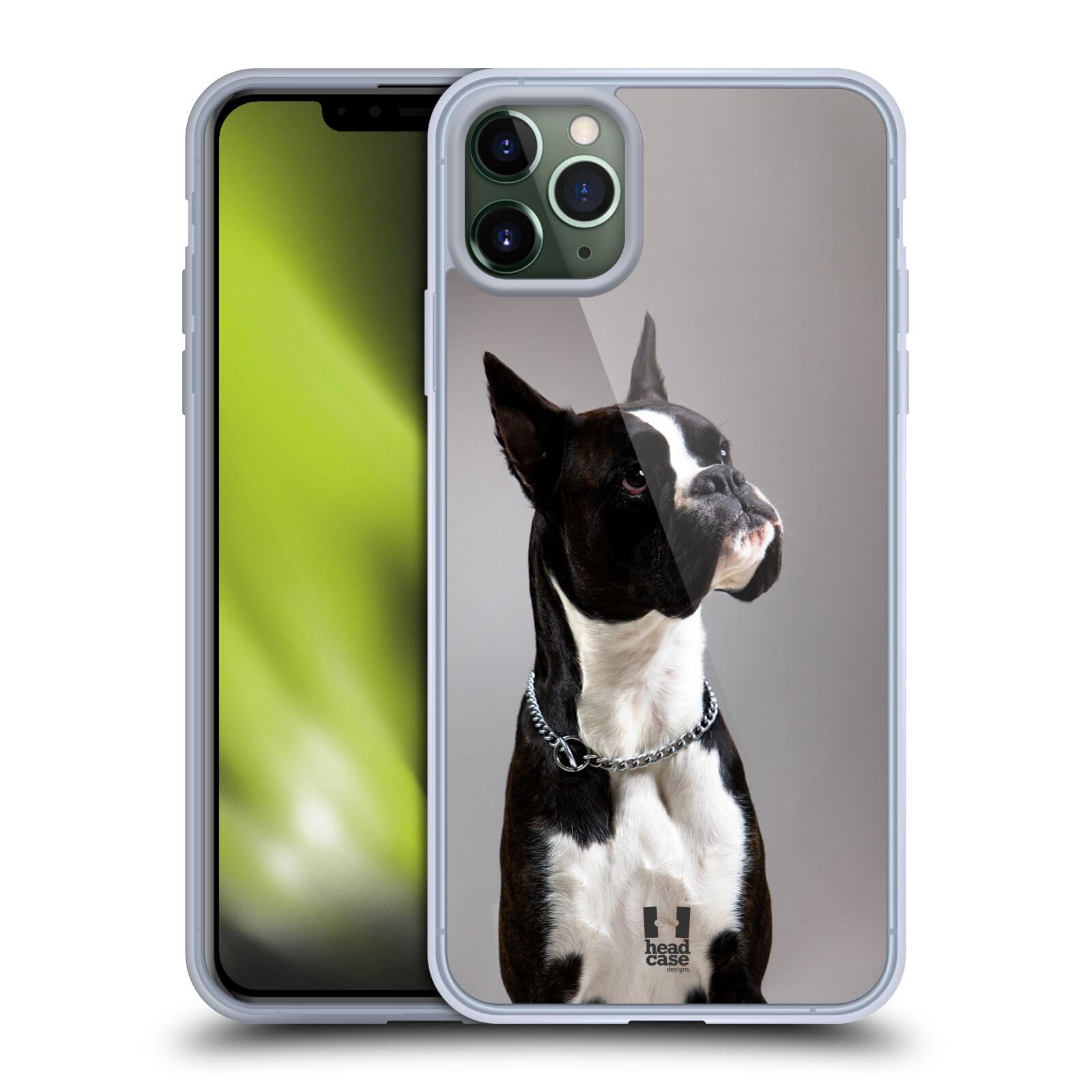 Black and White Boxer Dog Soft Gel Phone Case for Apple iPhone 11 Pro Max - Cute Pet Lover Accessory for Everyday Use, Work & Travel