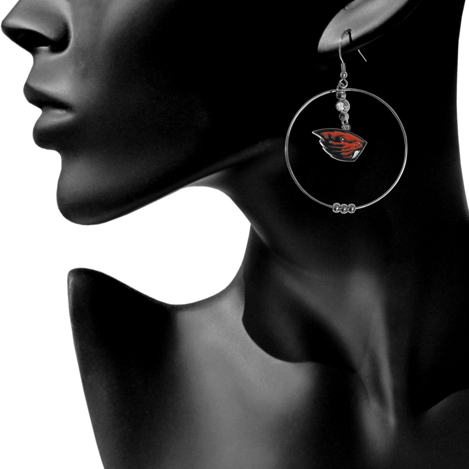 Siskiyou Sports NCAA Basketball Hoop Earrings for Women - 2 Inch Dangle Earrings - Perfect for Game Day, College Fans, and Sports Enthusiasts