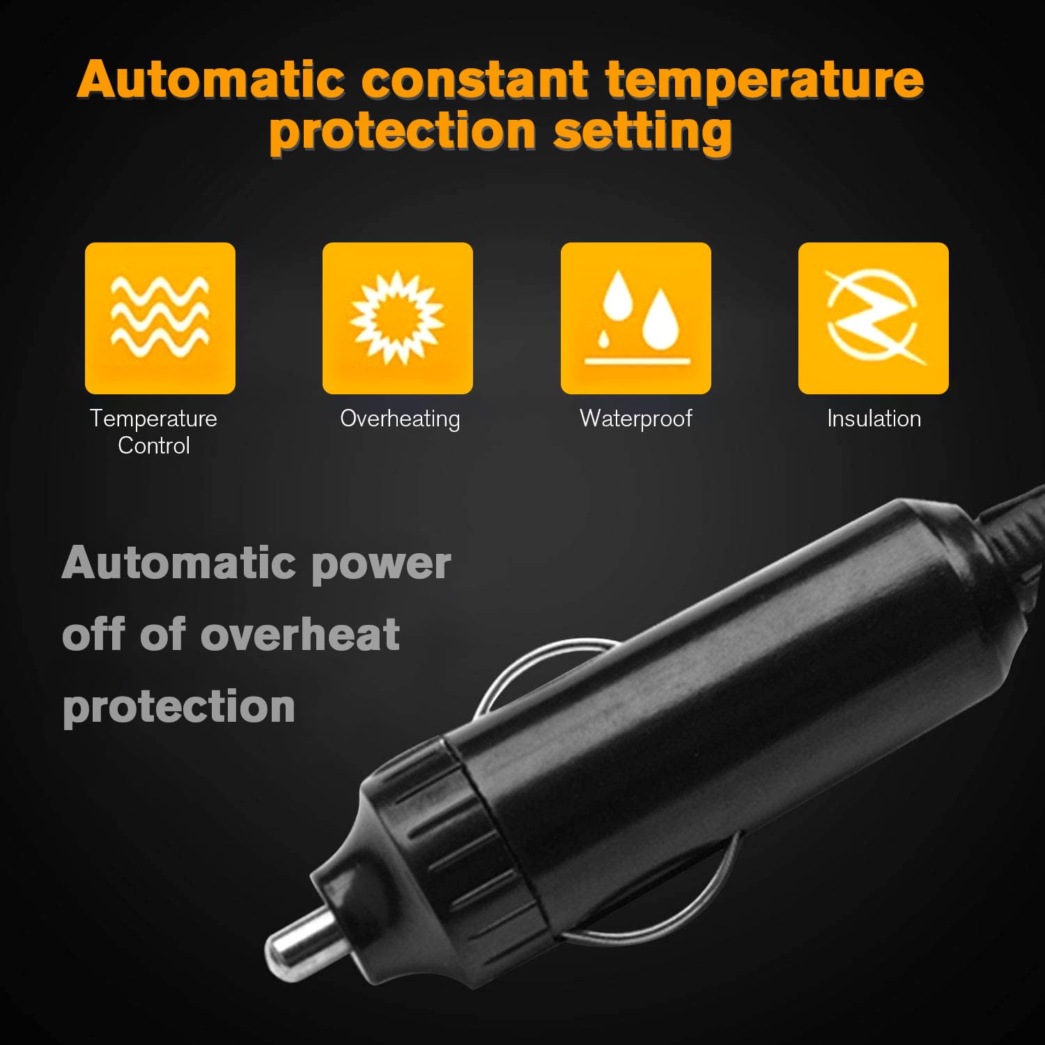 2025 Portable Car Heater - 12V Cigarette Lighter Plug-in Fast Heating Defroster & Defogger for Vehicles - Ideal for Winter Driving, Camping & Emergency Car Warmth