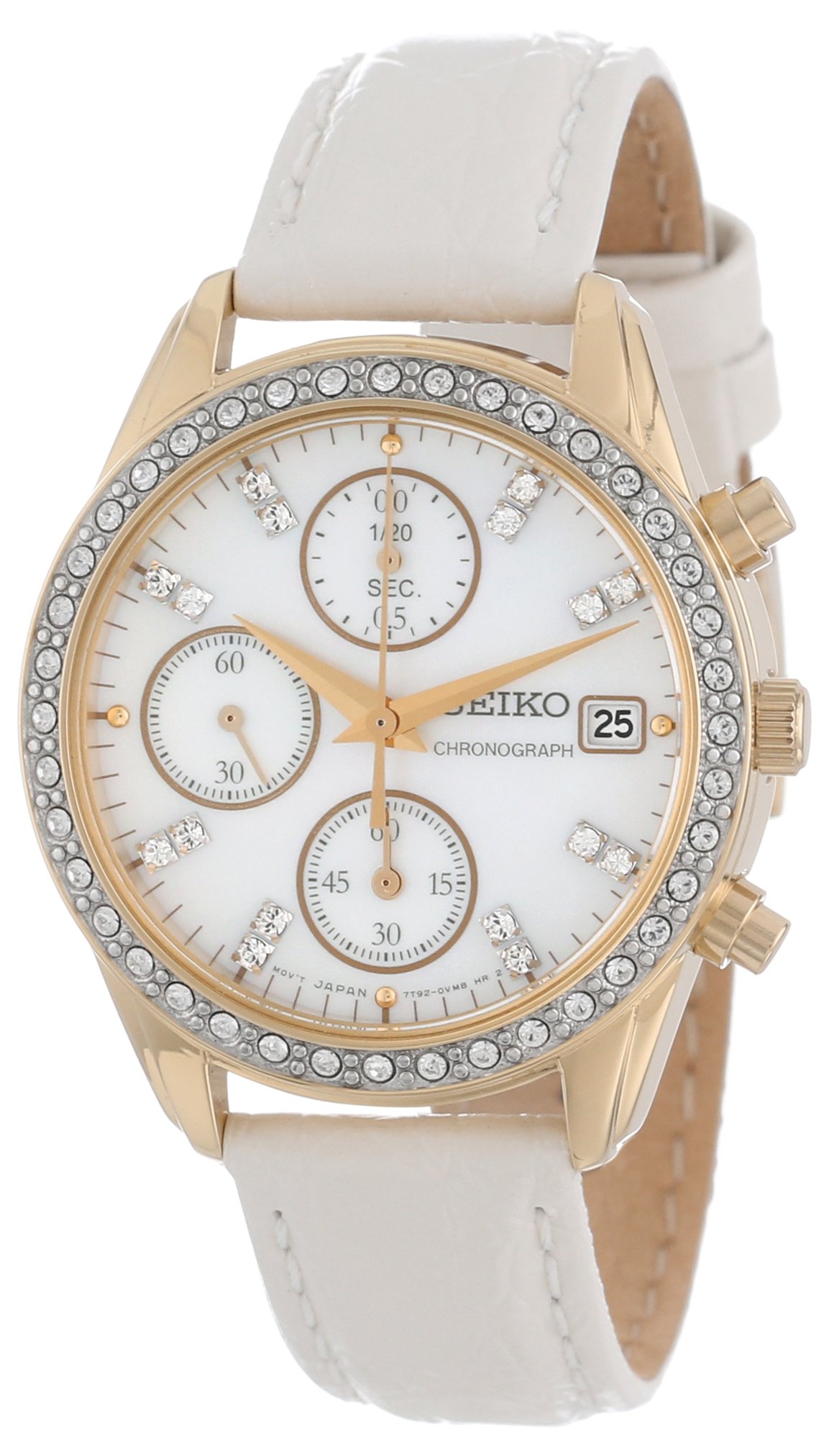 Seiko Women's SNDX74 Chronograph Watch - Japanese Quartz Movement, Crystal Accent - Perfect for Business, Casual & Special Occasions
