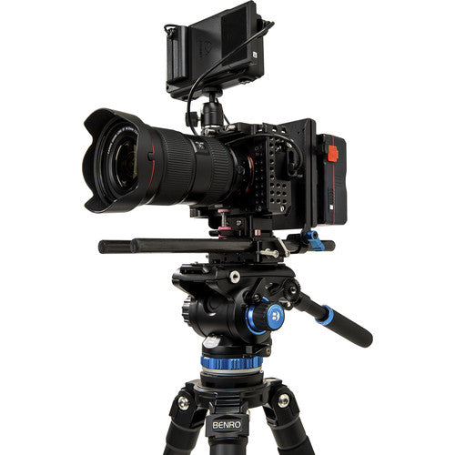 Benro A373F Aluminum Single Tube Tripod with S6Pro Fluid Video Head - Professional Camera Tripod for DSLR, Mirrorless & Video Cameras - Perfect for Travel, Vlogging & Outdoor Photography