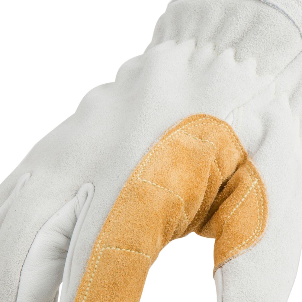 Premium ARC Stick Welding Gloves - 212 Performance ARCSGSA 00 013, Heat & Spark Resistant, GSA Compliant (White) - Ideal for Industrial Welding, Metal Fabrication & DIY Projects