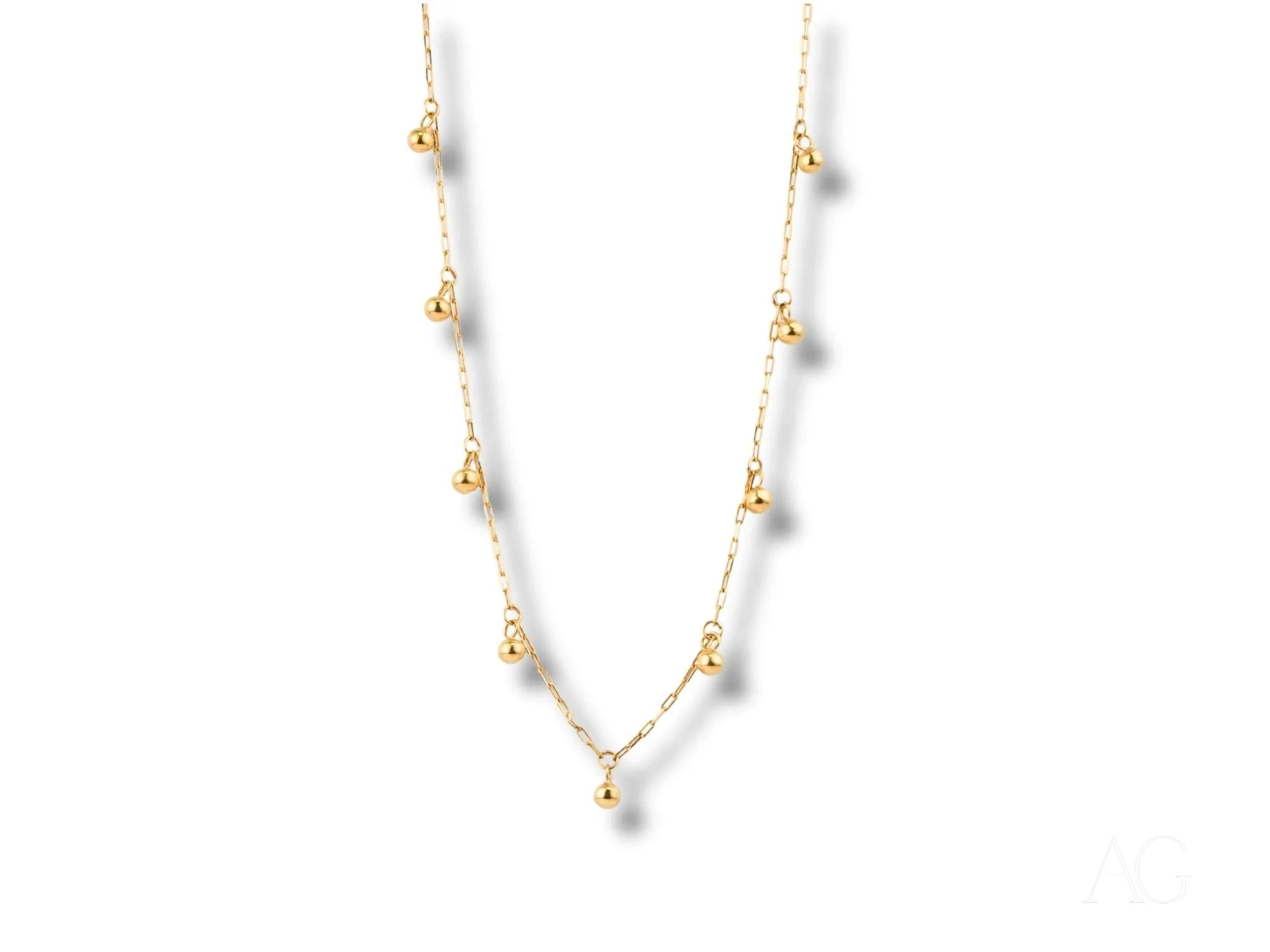 18K Gold Beaded Elegant Necklace for Women - Perfect for Weddings, Parties & Special Occasions