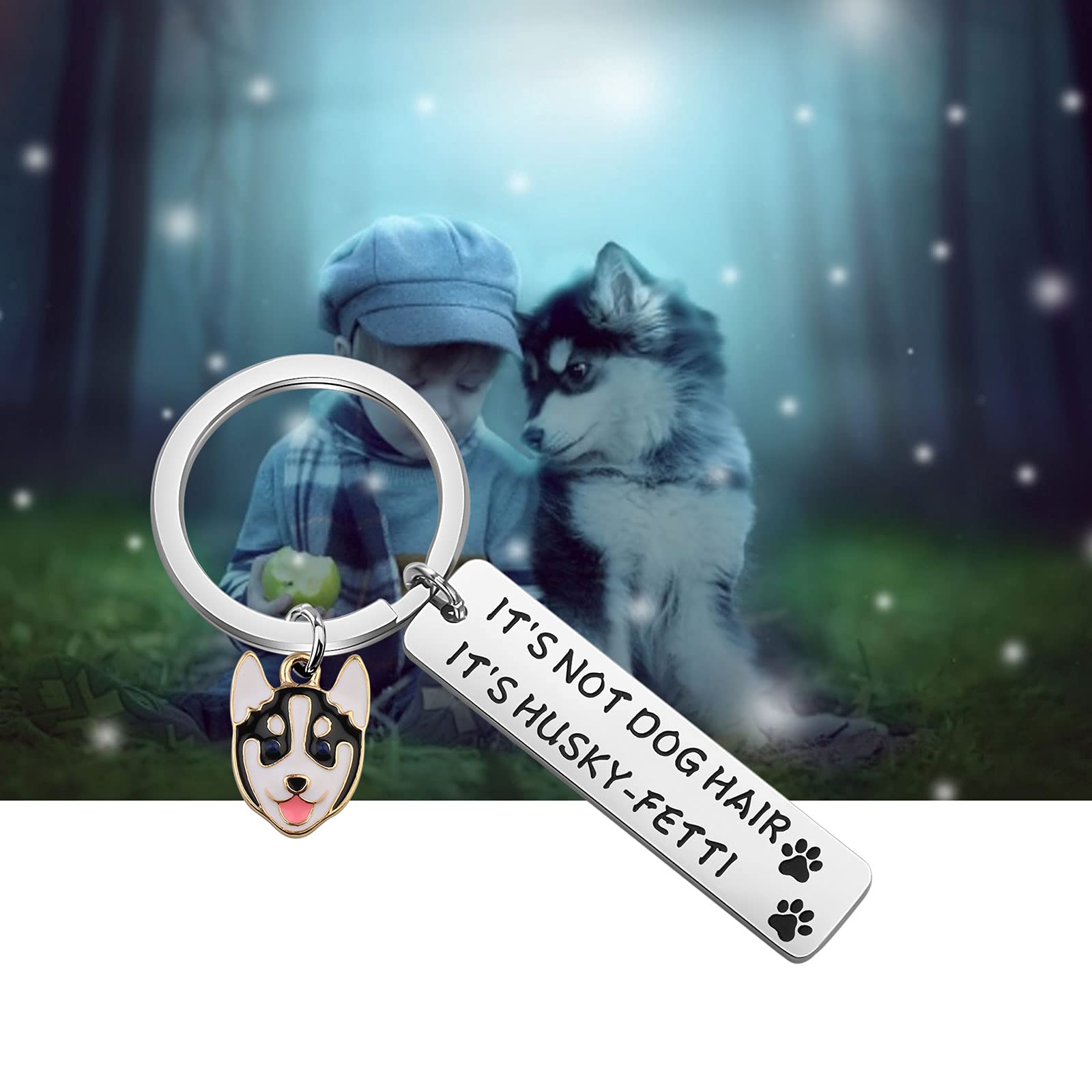 CENWA Husky Keychain - Perfect Gift for Husky Lovers & Dog Owners - Funny 'It's Not Dog Hair It's Husky-fetti' Keyring - Ideal for Pet Lovers, Birthday Gifts & Everyday Carry