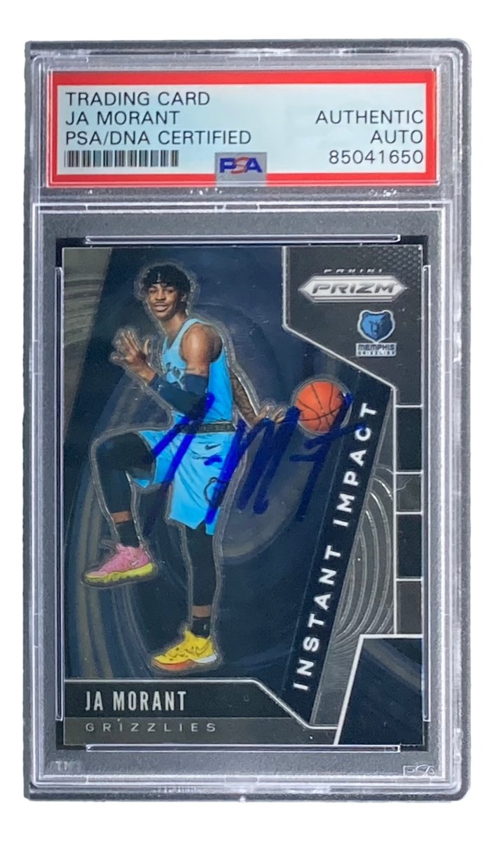 Ja Morant Autographed 2019-20 Panini Prizm #12 Memphis Grizzlies Rookie Card PSA/DNA Certified - Perfect for NBA Memorabilia Collectors & Basketball Fans Display