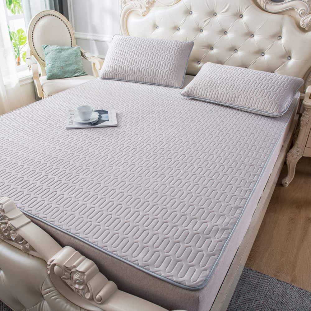 TRGCJGH Ice Silk Blanket - Cooling Bamboo Summer Mattress Topper | Foldable Ice Silk Mat for Baby, Student & Single Beds (200x220cm) | Perfect for Hot Weather, Dorm Rooms & Travel