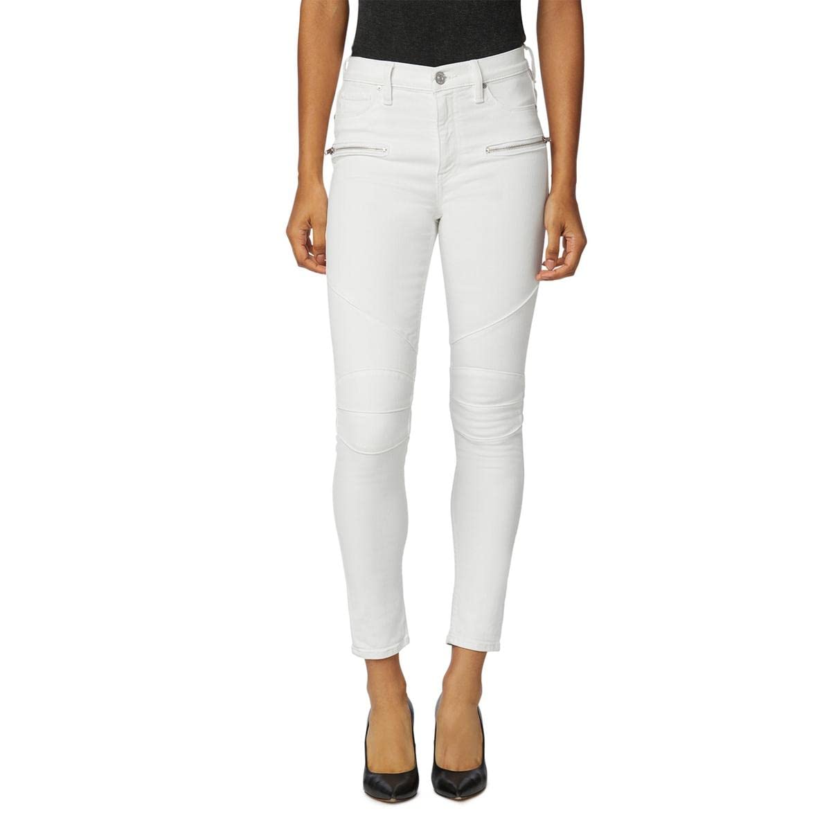 HUDSON Women's Ankle Solid Skinny Jeans - High Waisted Stretch Denim Pants for Casual Wear & Everyday Outfits