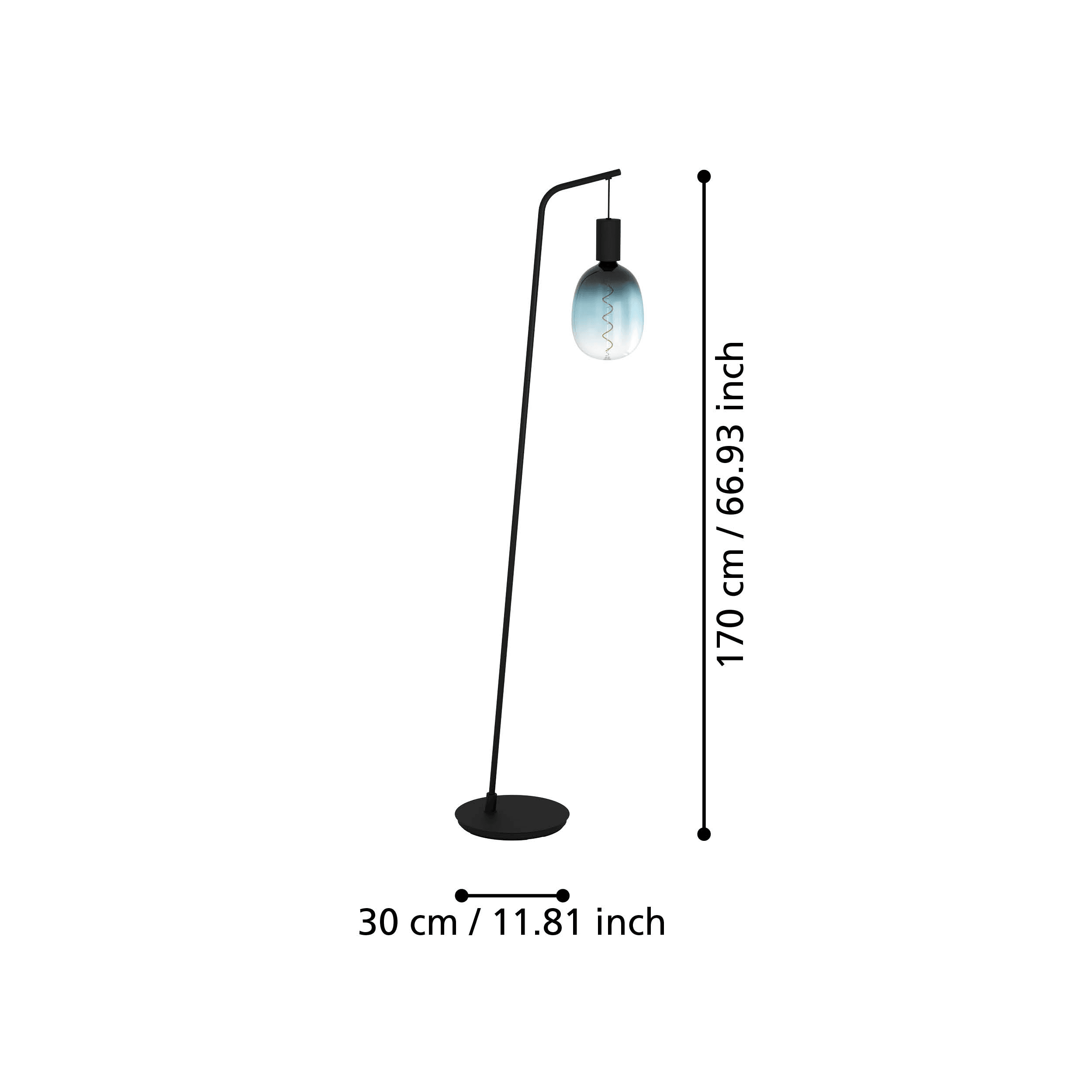 Eglo Cranley Black Metal Floor Lamp - Modern Adjustable Standing Light for Living Room, Bedroom, or Office - Perfect for Reading, Working, and Ambient Lighting