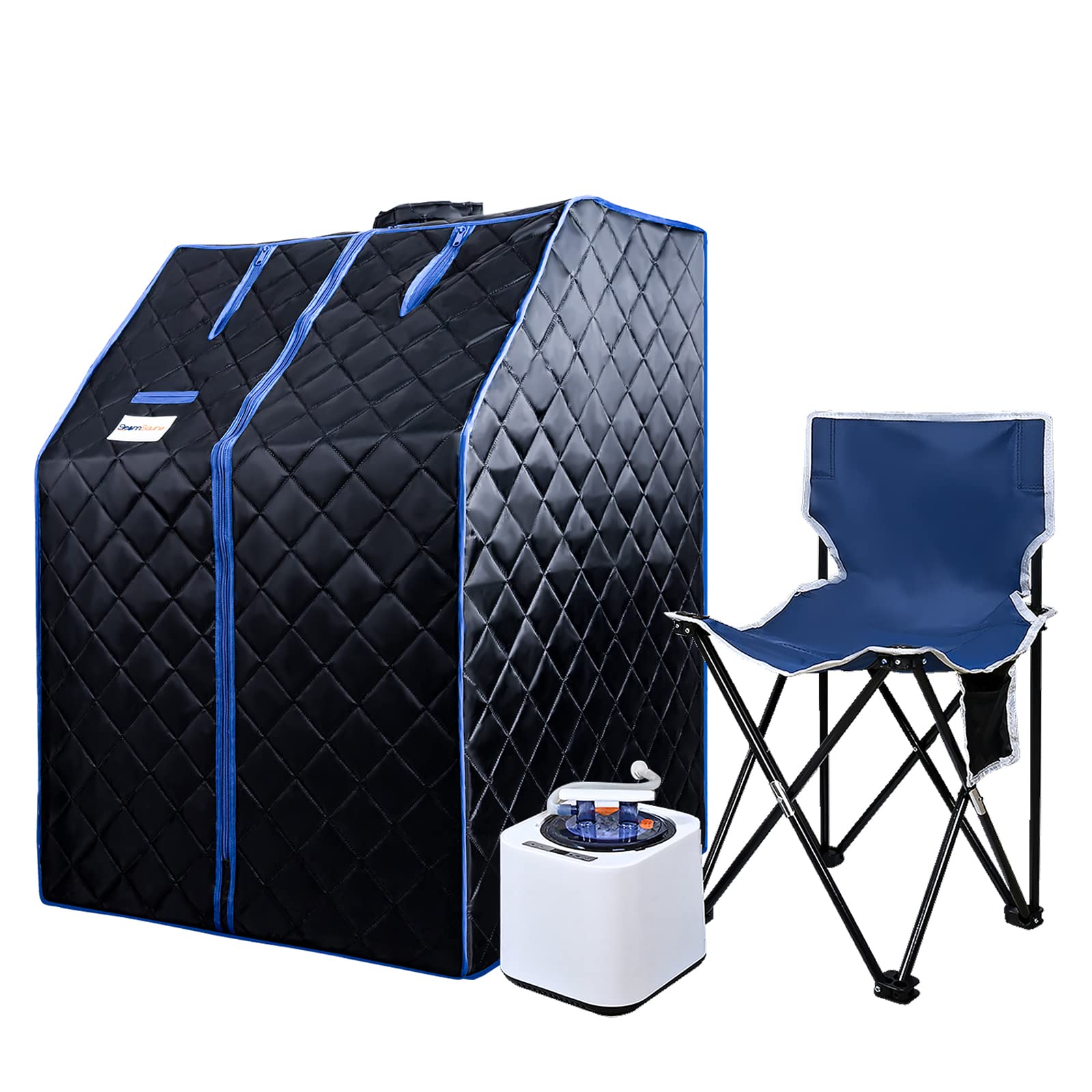 Portable Home Sauna Tent with Remote Control, 2L Steam Pot & Folding Chair - Detox, Stress Relief & Fatigue Recovery | Perfect for Home Spa, Relaxation & Wellness (Black)