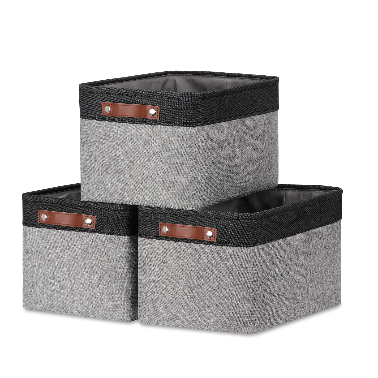 DULLEMELO Collapsible Fabric Storage Baskets - 3-Pack Medium (15