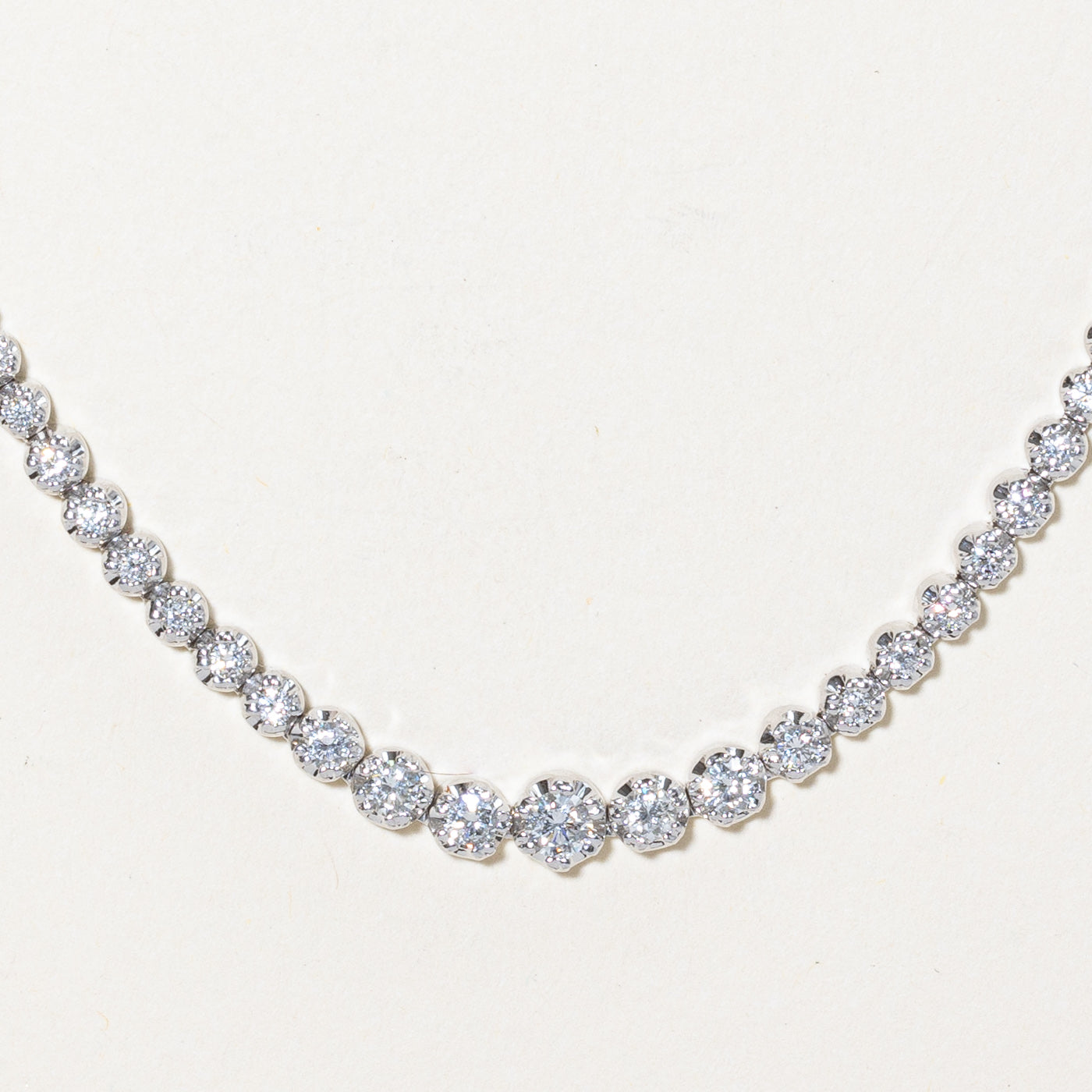 5.00ctw Diamond Tennis Necklace - 17 Inch Sterling Silver Chain | Elegant Jewelry for Women | Perfect for Weddings, Parties & Special Occasions