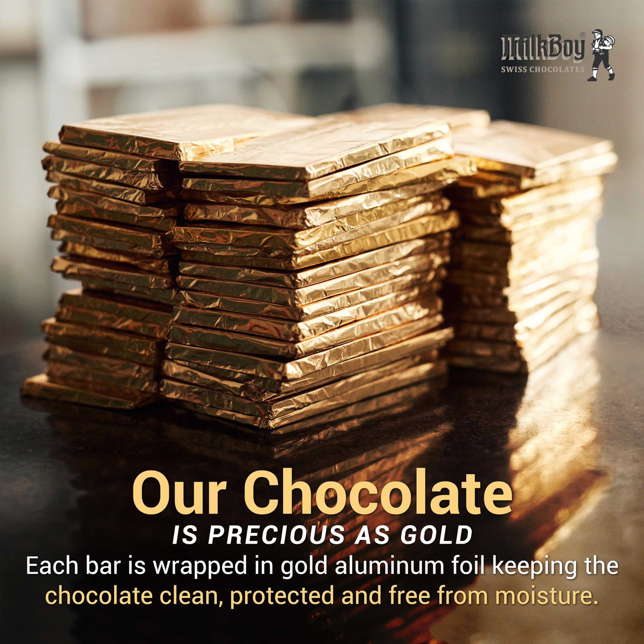 Premium Swiss Milk Chocolate Bars with Caramel & Sea Salt - 10 Pack for Gifting & Snacking
