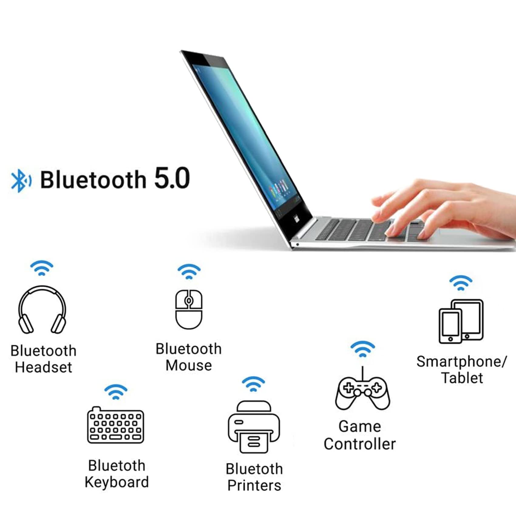 Olakin Bluetooth 5.0 Adapter for PC - Wireless USB Dongle for Headset, Keyboard, Mouse | Windows 11/10/8 Compatible