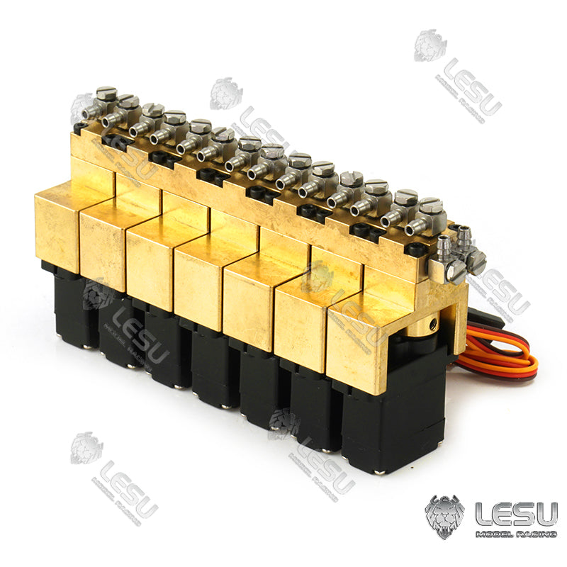1/2/3/4/5/6/7 Channel Hydraulic Brass Directional Control Valve for 1/14 Scale RC Excavator, TAMIYA Dump Truck & DIY Loader - Ideal for Model Construction, RC Vehicle Hydraulic Systems & DIY Projects
