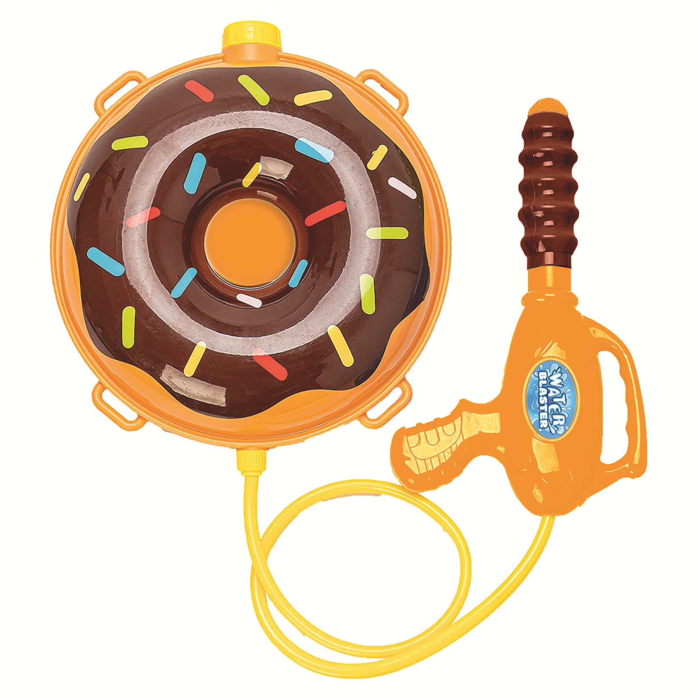 Donut-Shaped Water Blaster Gun Backpack - Fun Outdoor Water Toy for Kids, Pool Party Games & Summer Activities - Gel Shooter Squirt Gun for Backyard Play, Beach Trips & Birthday Parties