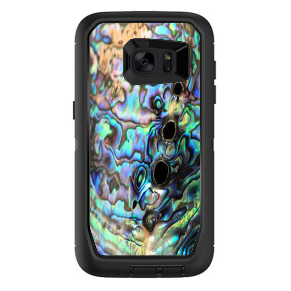 Premium Abalone Swirl Shell Design Blue Otterbox Defender Case for Samsung Galaxy S7 Edge - Durable Protection with Stylish Ocean-Inspired Pattern, Perfect for Outdoor Adventures & Daily Use