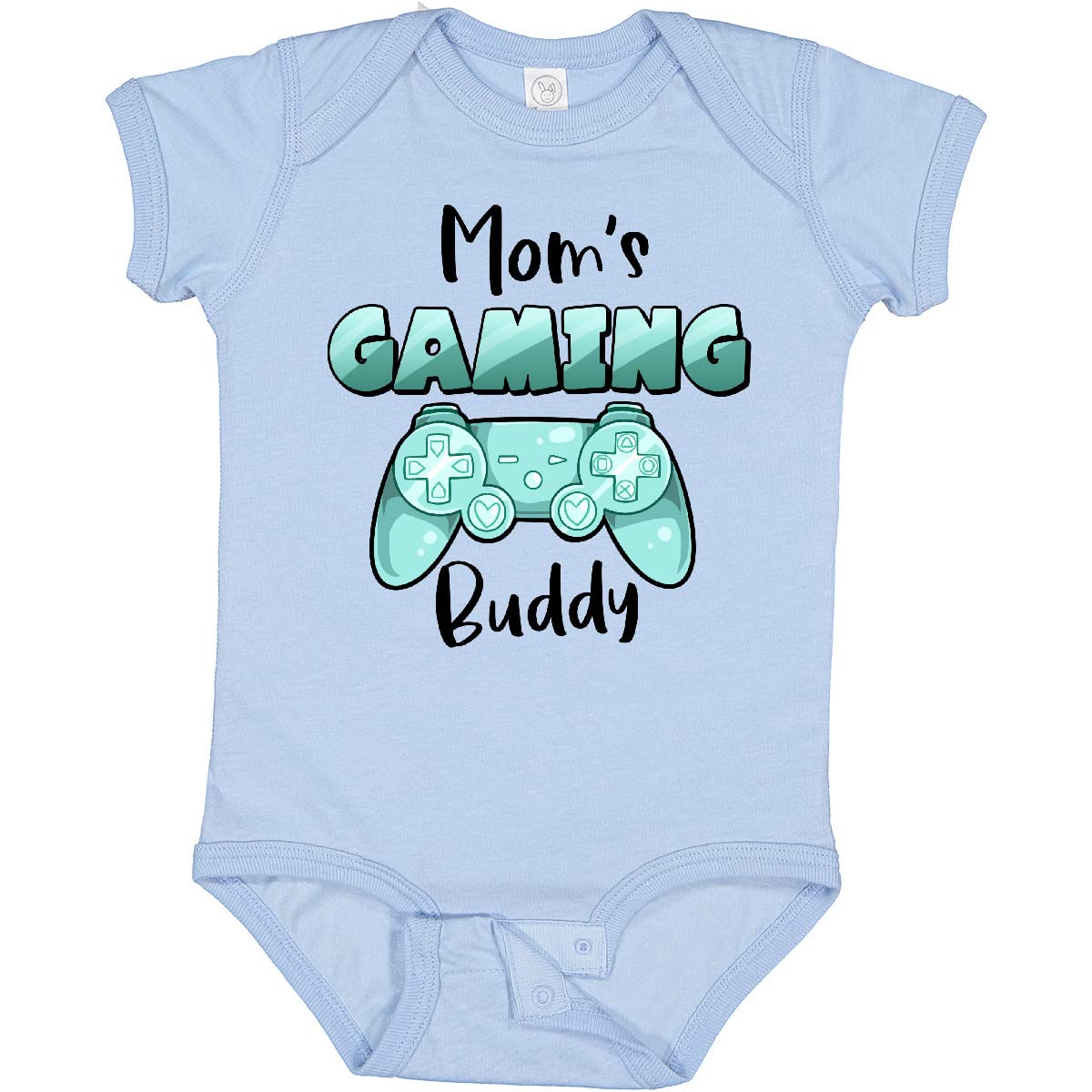 Inktastic Mom's Gaming Buddy - Aqua Controller Baby Bodysuit | Cute Gamer Onesie for Newborns & Infants | Perfect Gift for Gaming Moms & Baby Showers