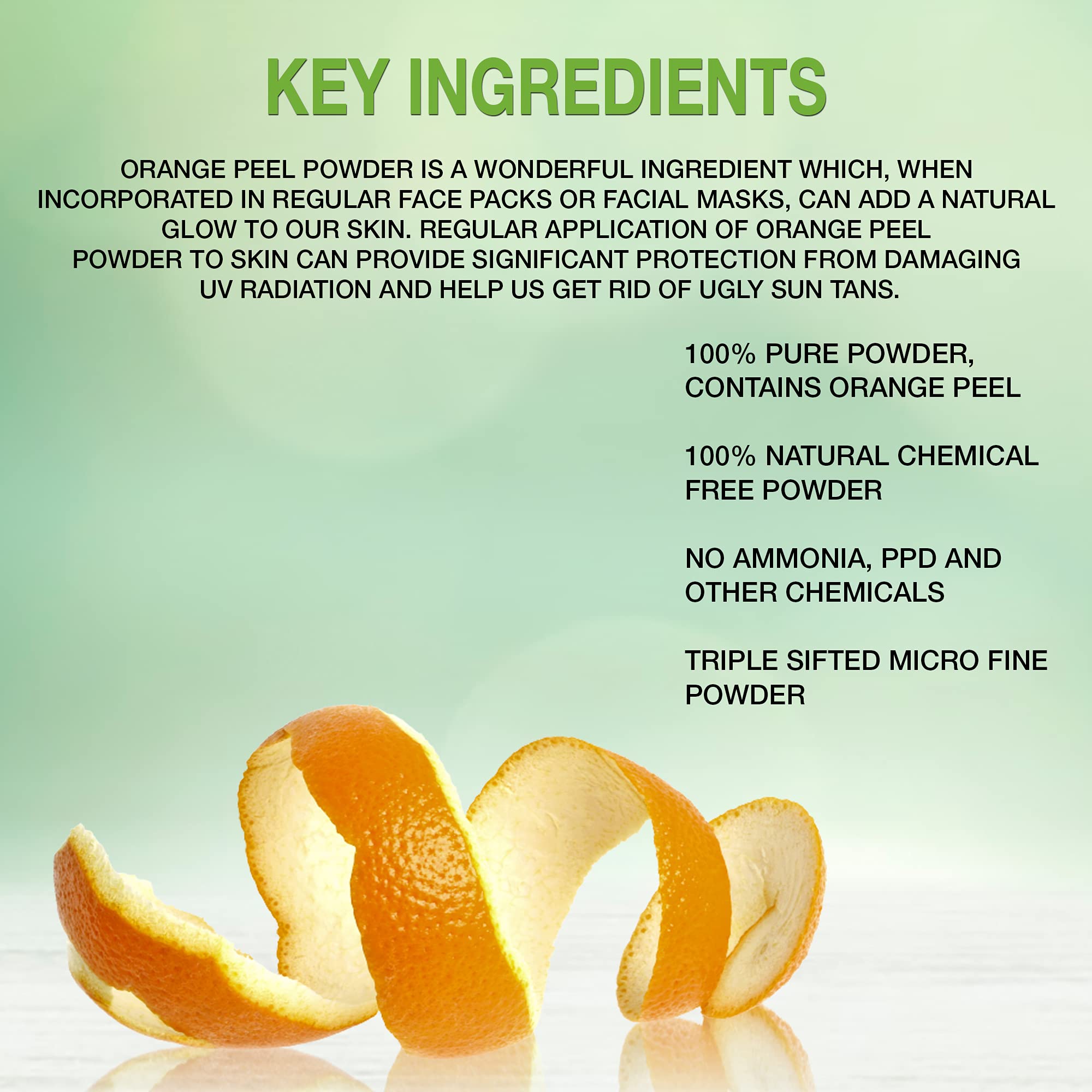 Elemensis Naturals Pure Orange Peel Powder for Skin Brightening - 100g Face Mask for Glowing Skin, Acne Treatment & Pimple Control - Natural Skin Whitening Solution for Daily Skincare Routine