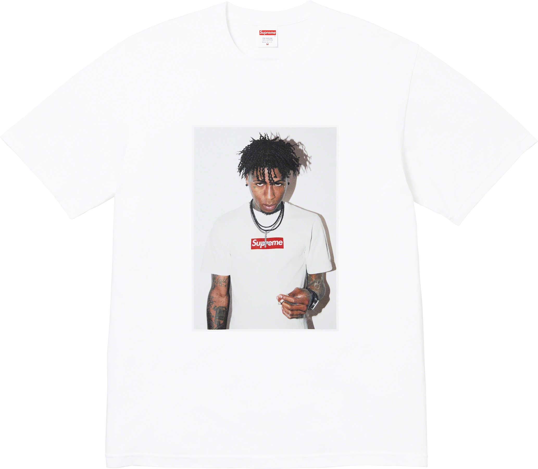 Supreme NBA YoungBoy T-Shirt - White Cotton Tee for Men - Casual Streetwear & Hip Hop Fashion - Perfect for Concerts, Street Style & Everyday Wear