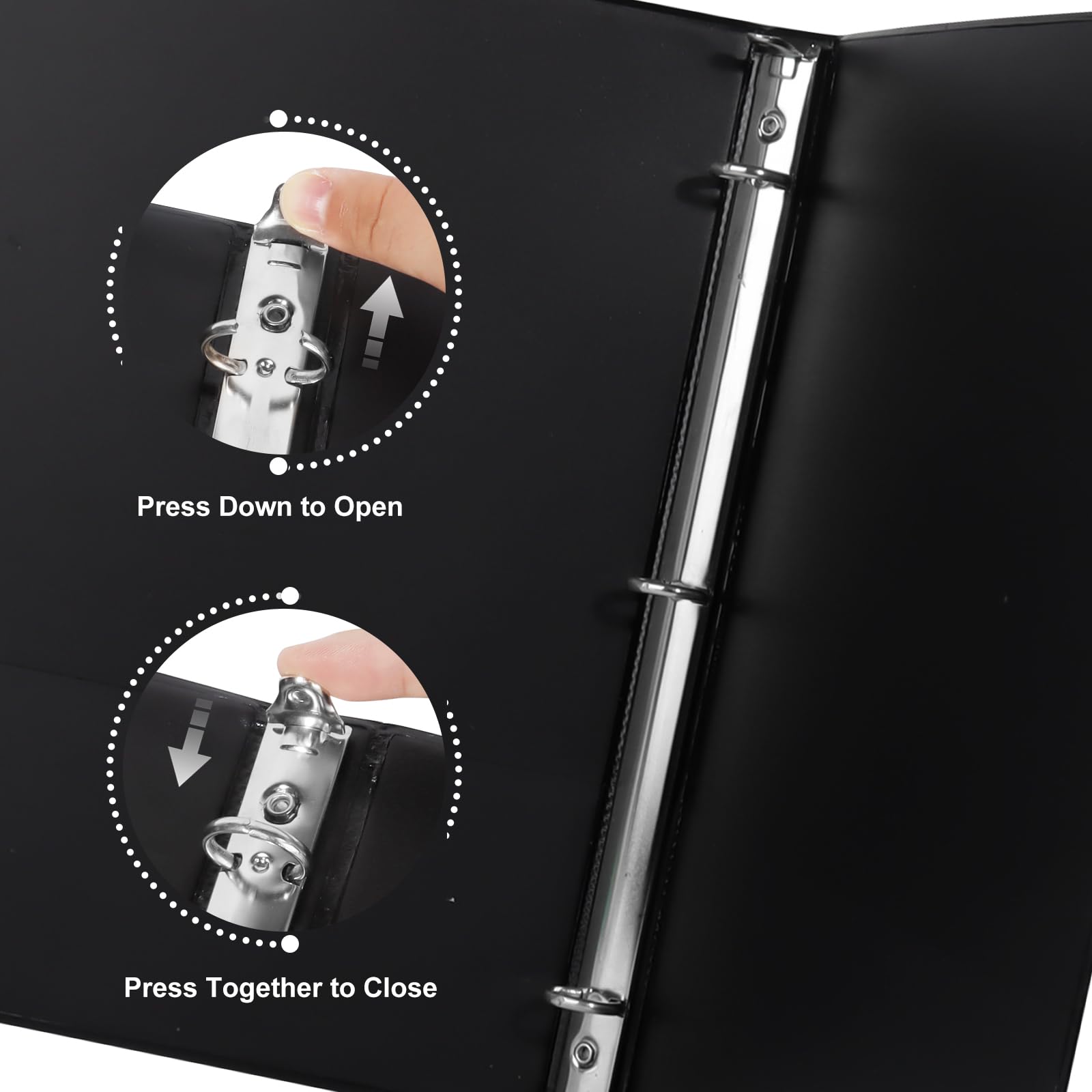 1-Inch Round Ring Binder 12-Pack - Black 3-Ring Binder for Letter Size Paper, School Supplies, Office Organization & Presentation Documents | Durable for Classroom, Work & Home Use