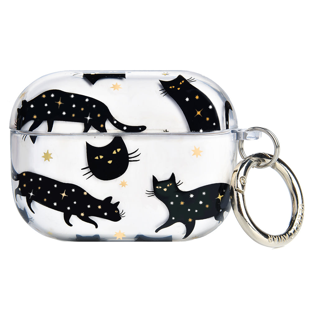 Black Cat AirPods Case - Cute Protective Cover for AirPods 1/2/3 & Pro - Shockproof Silicone Case with Keychain - Perfect Gift for Cat Lovers (Use at Home, Office, Gym & Travel)