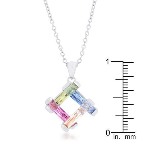 Myra 10 Carat Multicolor Rhodium Plated Necklace for Women - Elegant Jewelry Gift for Birthday, Anniversary & Special Occasions