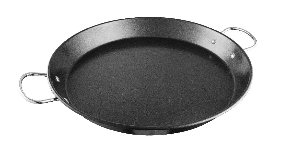 Avanti Mediterranean Paella Pan 40cm - Premium Carbon Steel Spanish Cooking Pan for Seafood, Rice & Saffron Dishes - Perfect for Outdoor Cooking, Family Gatherings & Authentic Spanish Cuisine