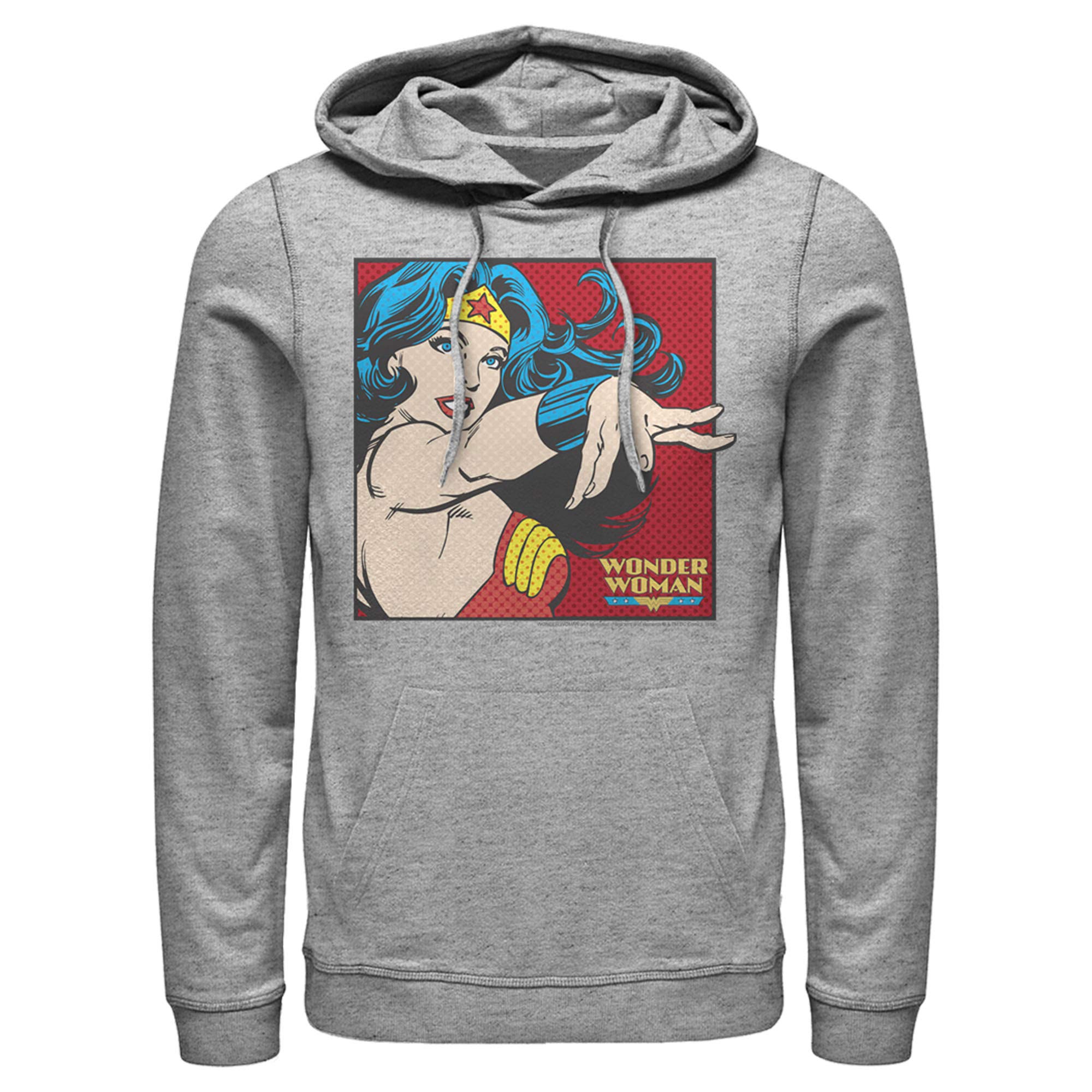 Men's Justice League Retro Pop Art Portrait Pullover Hoodie - Superhero Graphic Sweatshirt for Casual Wear & Fan Gifts