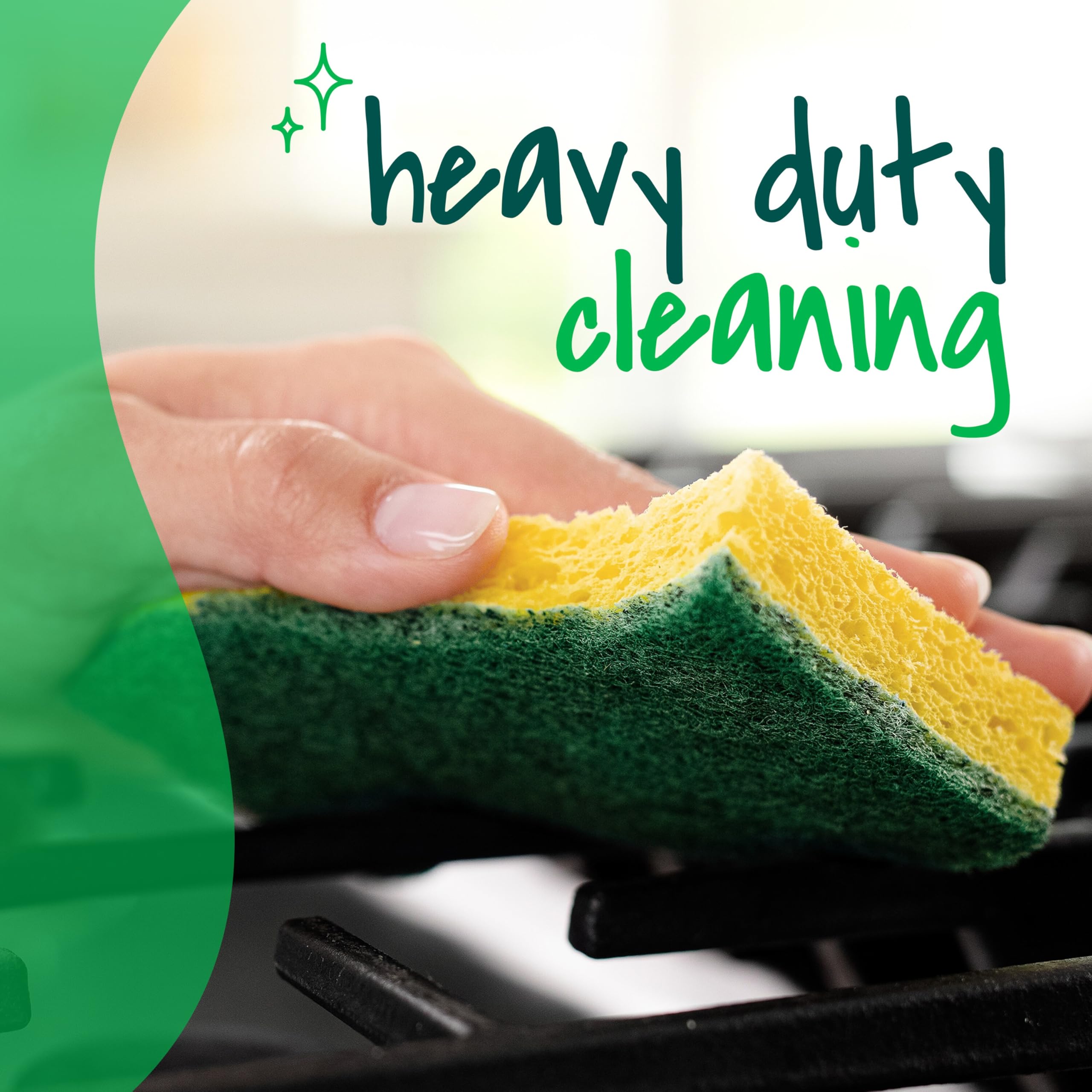 Scotch-Brite Heavy Duty Scrub Sponges - 6 Pack | Durable Kitchen & Household Cleaning Sponges | Safe for Non-Coated Cookware | Perfect for Pots, Pans, Dishes & Tough Stains