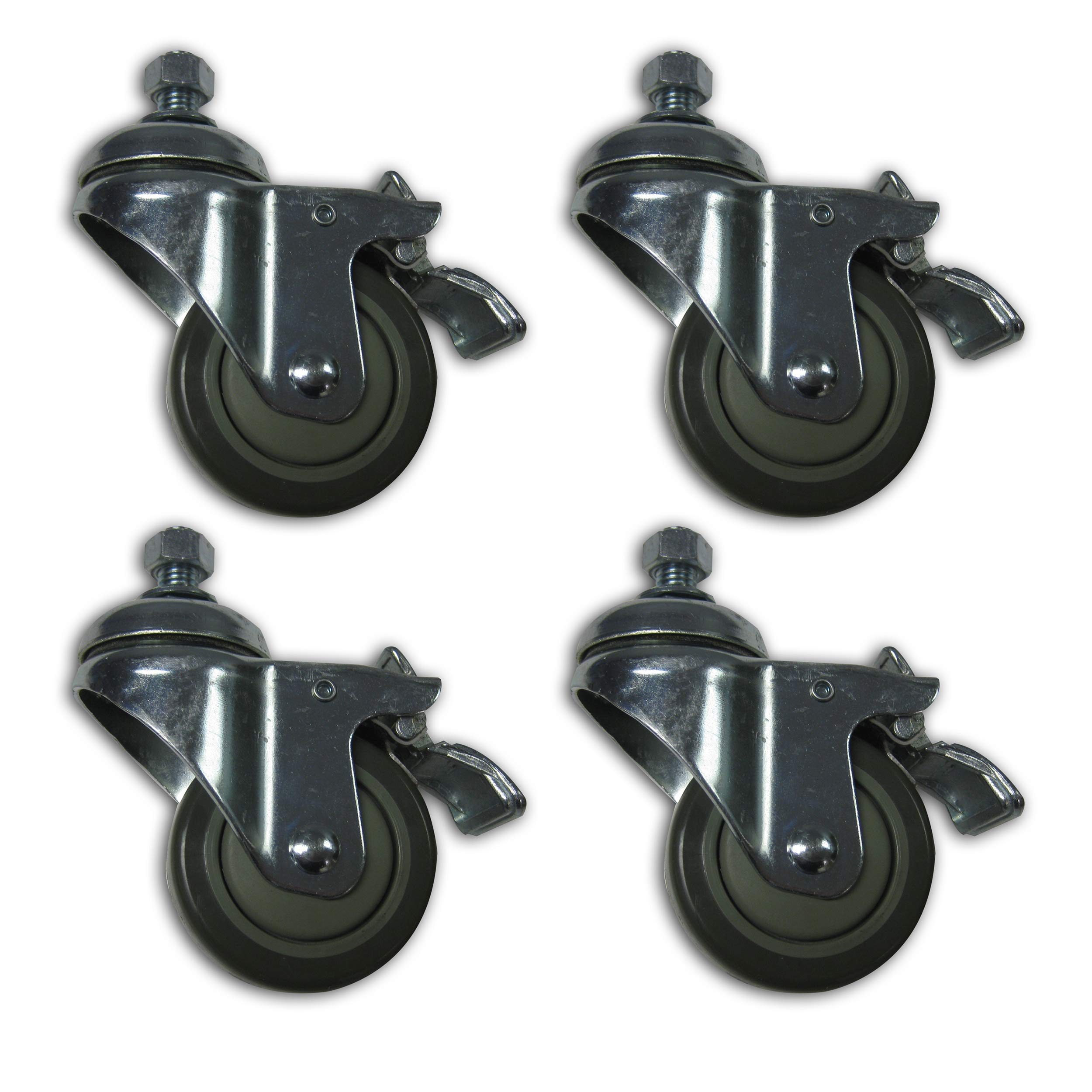 SuperMax Heavy Duty Swivel and Lock Casters - 4 Pack Industrial Wheels for Smooth Mobility - Perfect for Carts, Workbenches, and Furniture - Ideal for Home, Office, and Warehouse Use