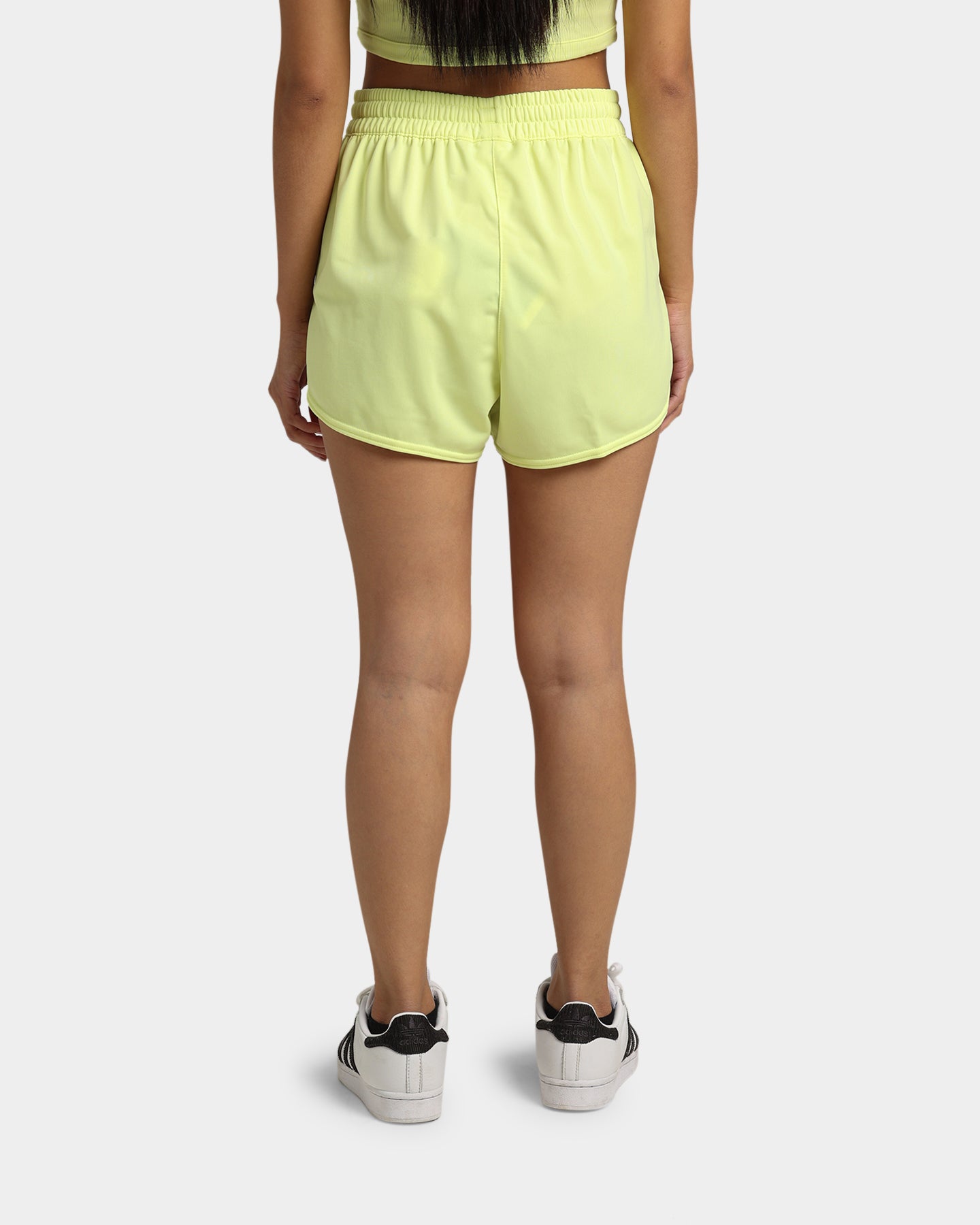 Adidas Women's Originals Running Shorts - Lime Green Athletic Shorts for Workout, Gym & Casual Wear
