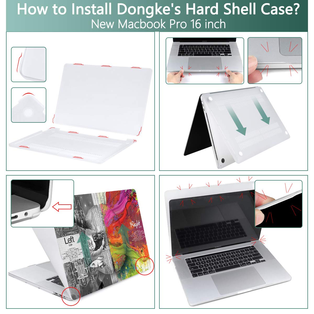 DONGKE Hard Plastic Protective Case Cover for MacBook Pro 16 inch (2019-2020 Model A2141) - Compatible with Retina Display & Touch Bar | Slim Shell for MacBook Pro 16