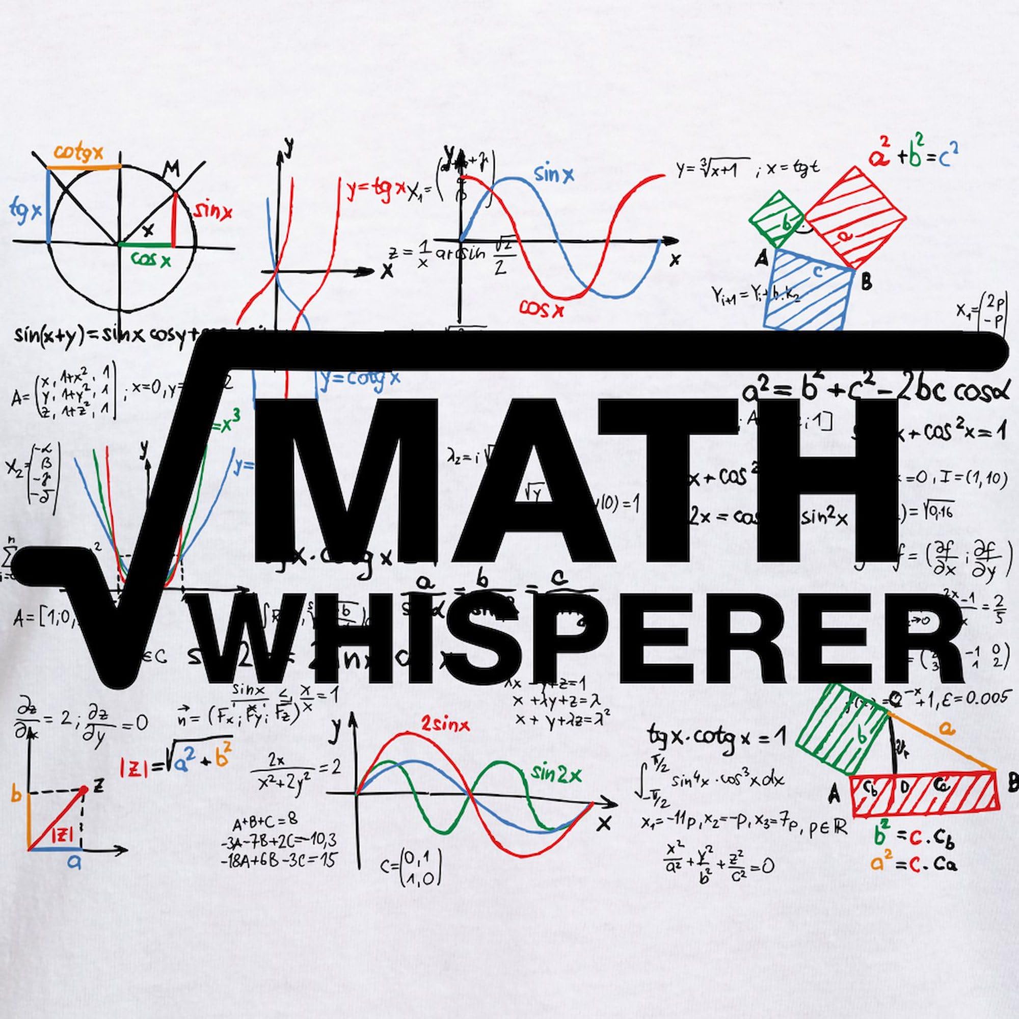 Math Whisperer Women's Cotton V-Neck T-Shirt | Funny Math Teacher Gift | Classroom, Tutoring & STEM Apparel