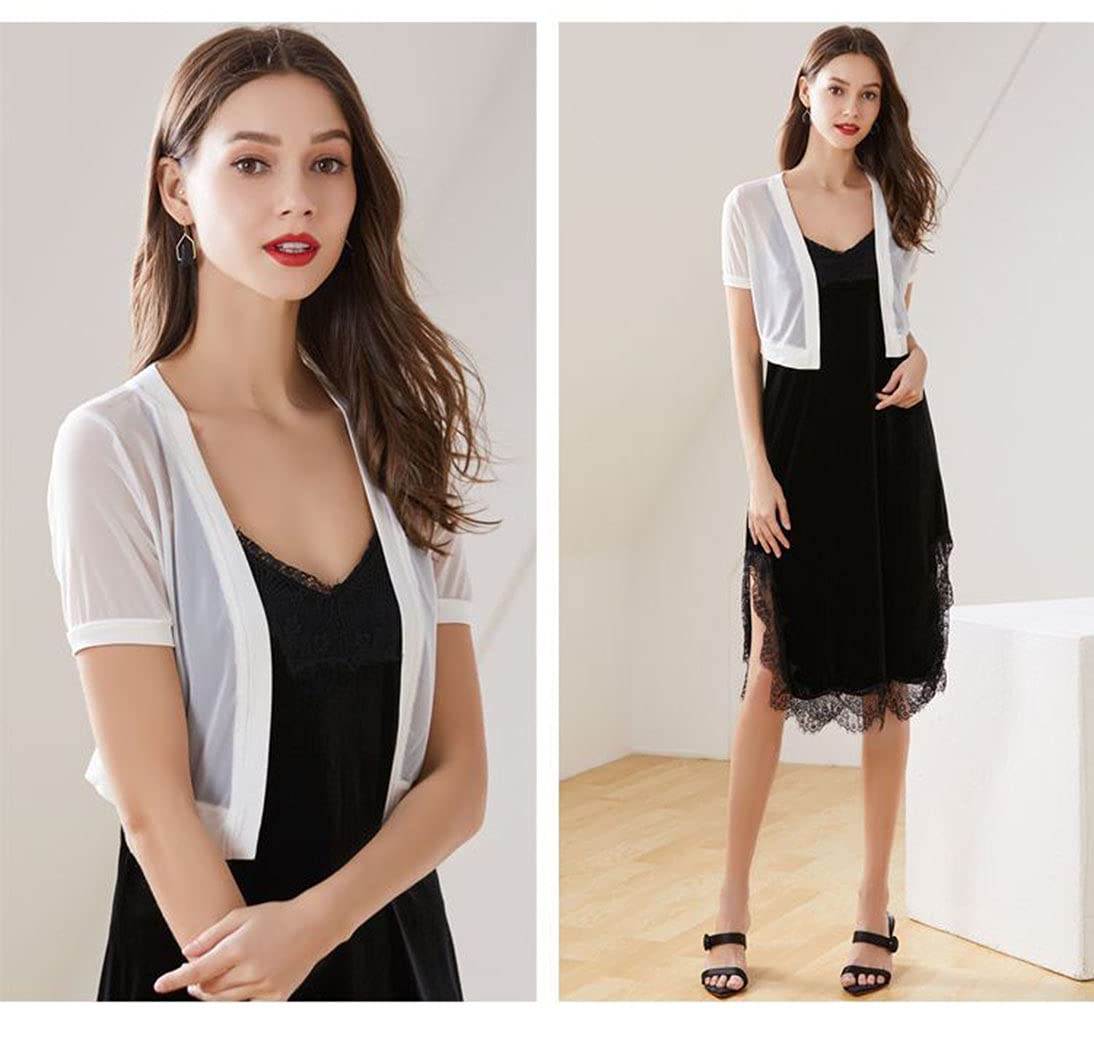 Elegant Women's Chiffon Bolero Shrug Jacket - Lightweight Cardigan & Dress Shawl for Evening Parties, Weddings & Special Occasions