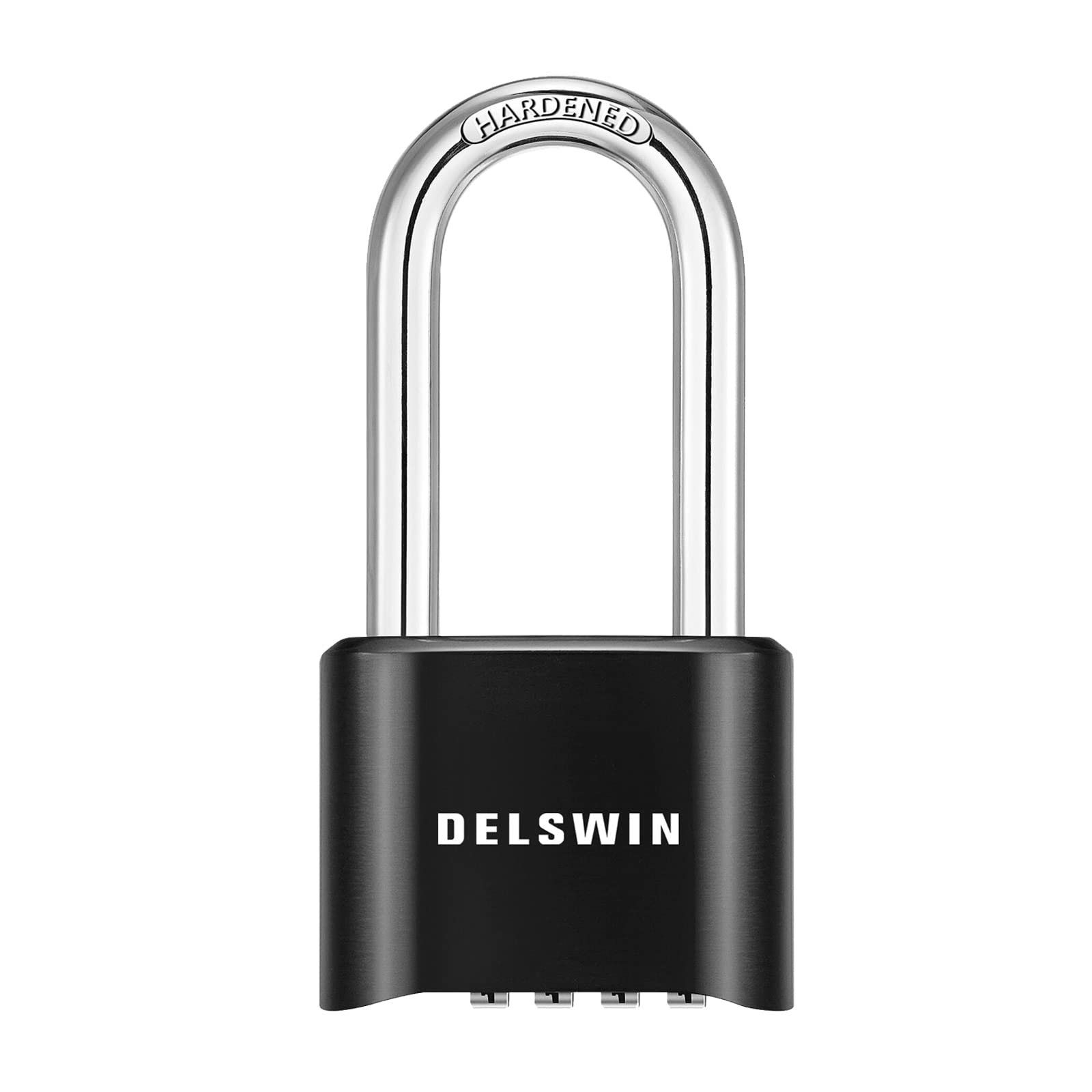 Delswin 4 Digit Combination Padlock - Weatherproof Outdoor Lock with 2.5