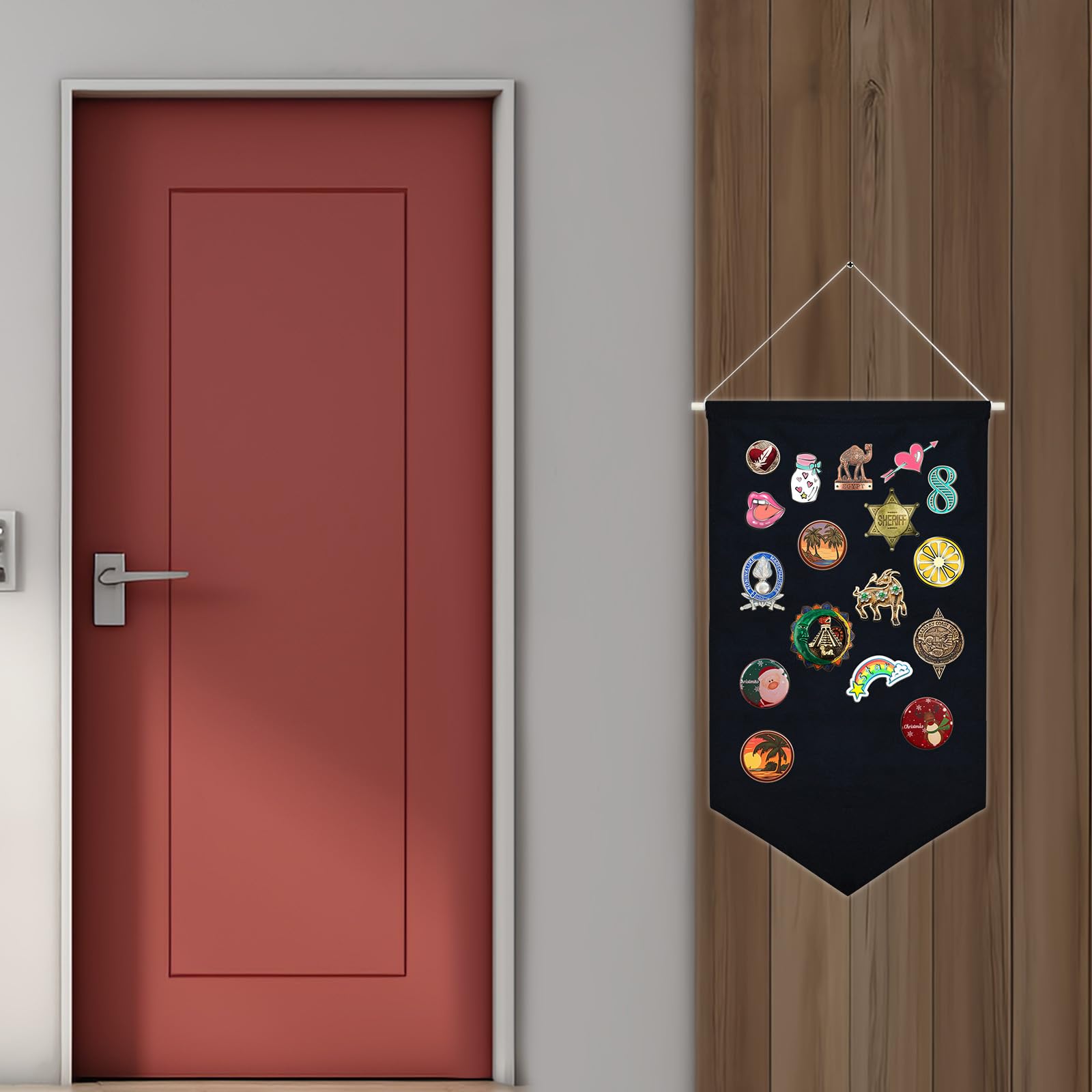 3 PCS Canvas Banners Wall Hanging Jewelry Organizer - Brooch Storage Case, Enamel Pin Display Stand, Sublimation Blank Banner for Earrings & Necklace Collection - Perfect for Craft Shows, Boutique Displays & Home Organization