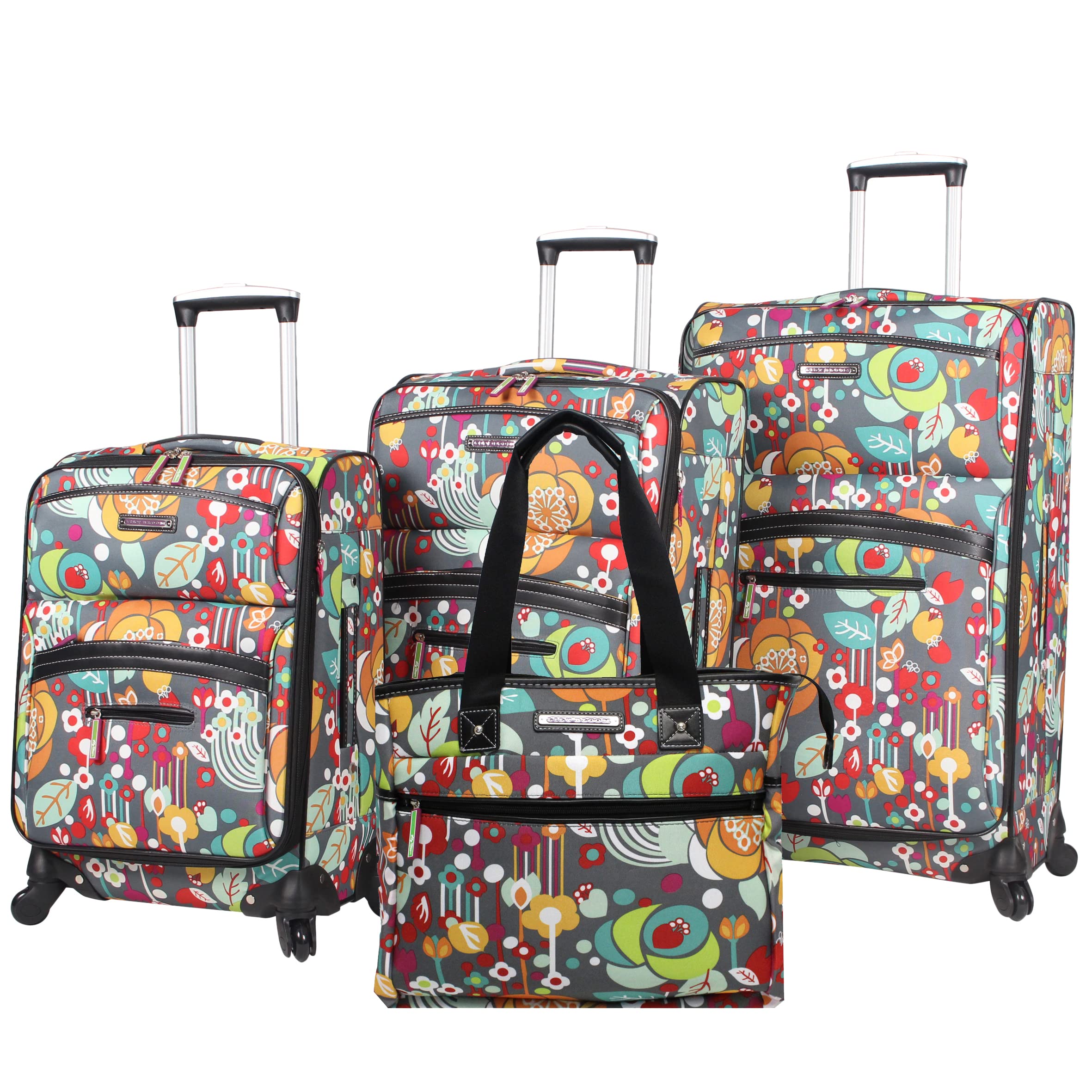 Lily Bloom 4-Piece Luggage Set with 360° Spinner Wheels - Lightweight Suitcase Collection for Women (Bliss) - Perfect for Travel, Business Trips & Vacations