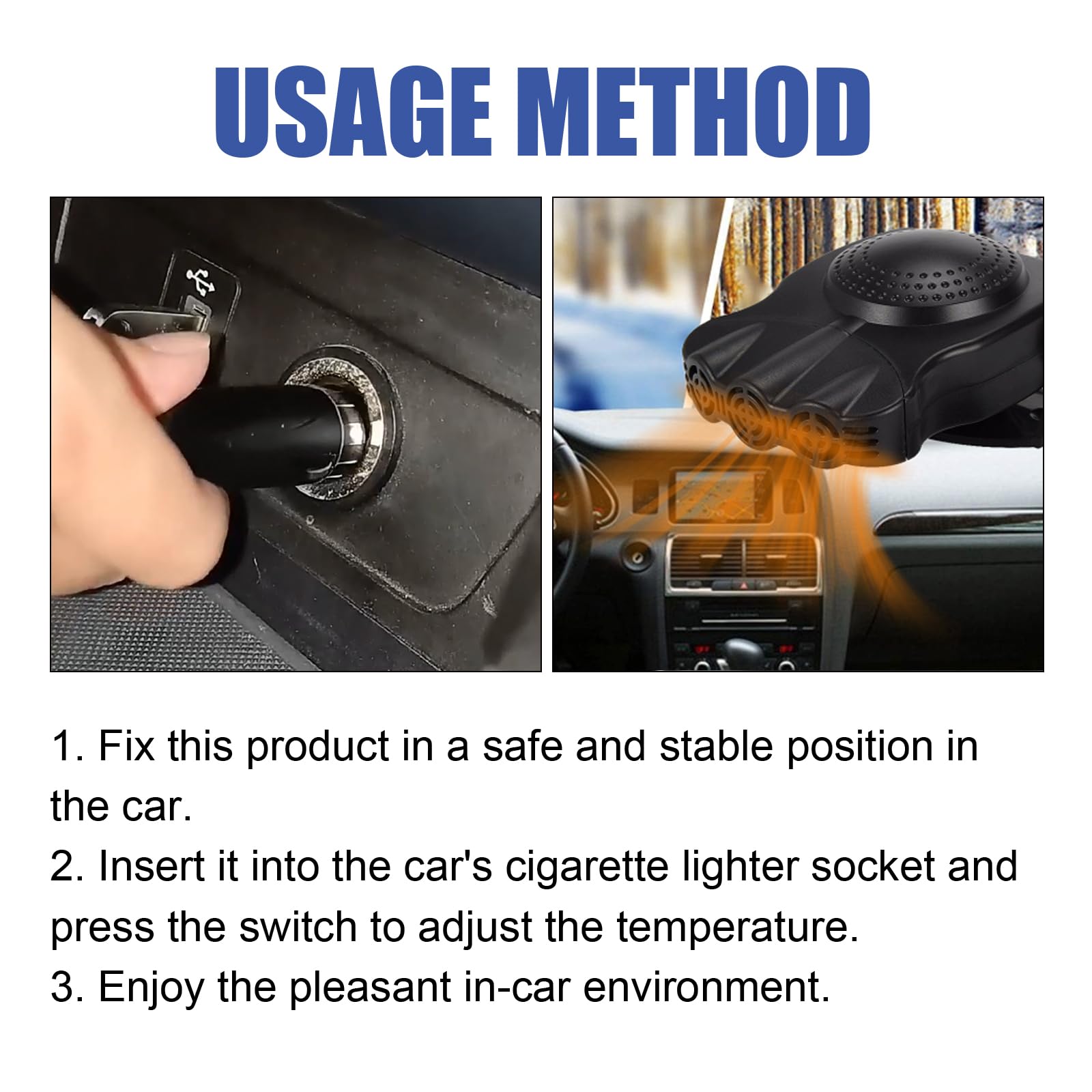 12V 150W Portable Car Heater - Fast Heating & Defrost Defogger for Windshield | Dual-Purpose Vehicle Heater & Warm Breeze Wizard | Perfect for Winter Commuting, Road Trips & Icy Mornings