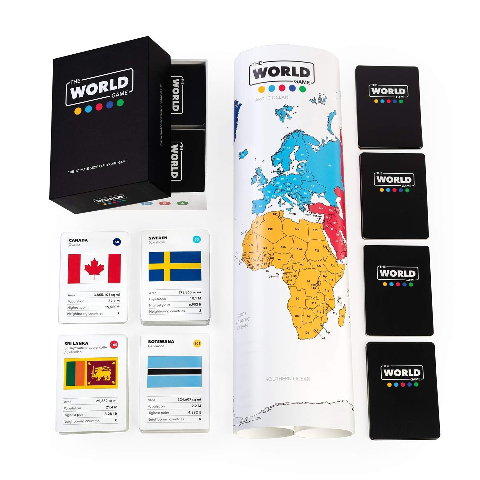 The World Game - Fun Geography Card Game for Kids, Family & Adults | Educational Board Game with World Map | Perfect Learning Gift for Boys & Girls Ages 8-12 | Great for Classroom, Travel & Family Game Night