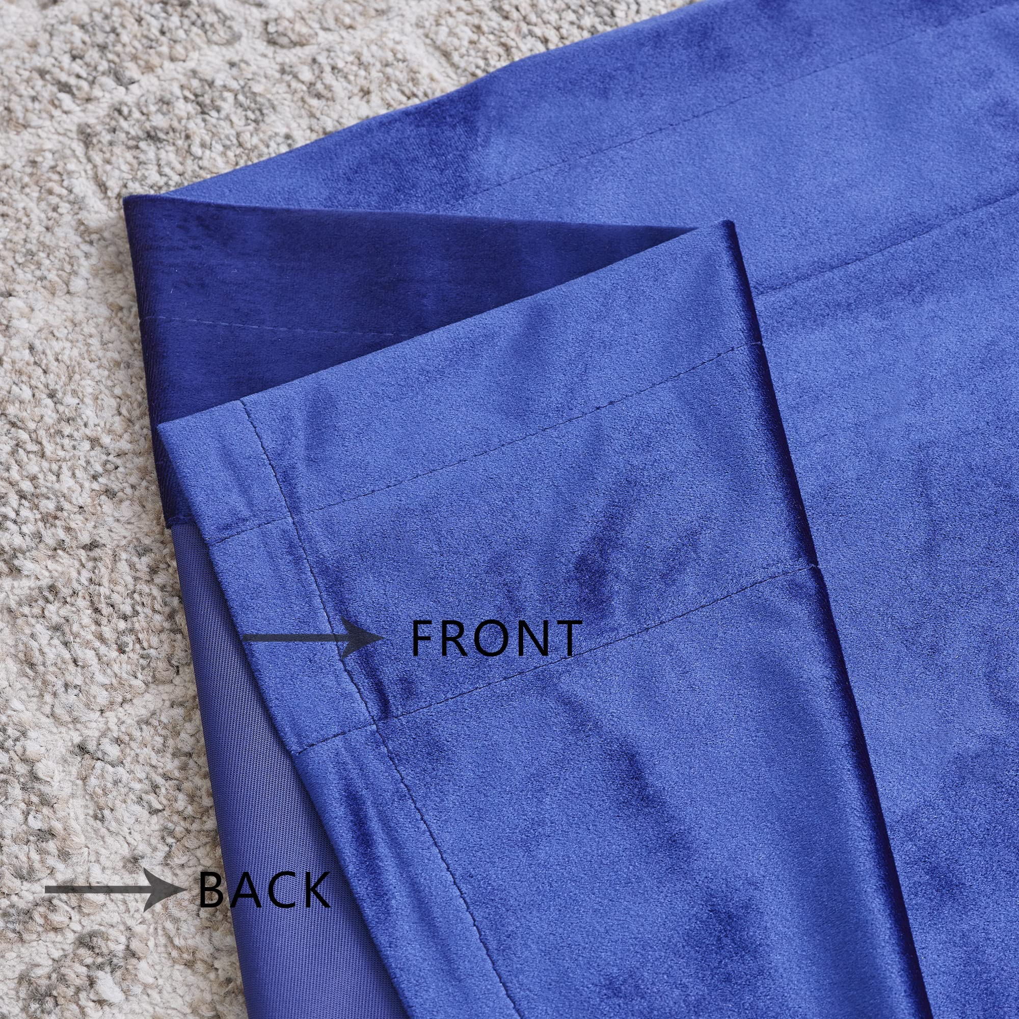 Premium Blackout Curtains 84 Inch - Velvet Rod Pocket Drapes for Living Room & Bedroom, Set of 2 Panels, Semi Room Darkening Window Treatment in PRIMROSE Blue | Home Decor, Noise Reducing, Thermal Insulated for Better Sleep & Privacy